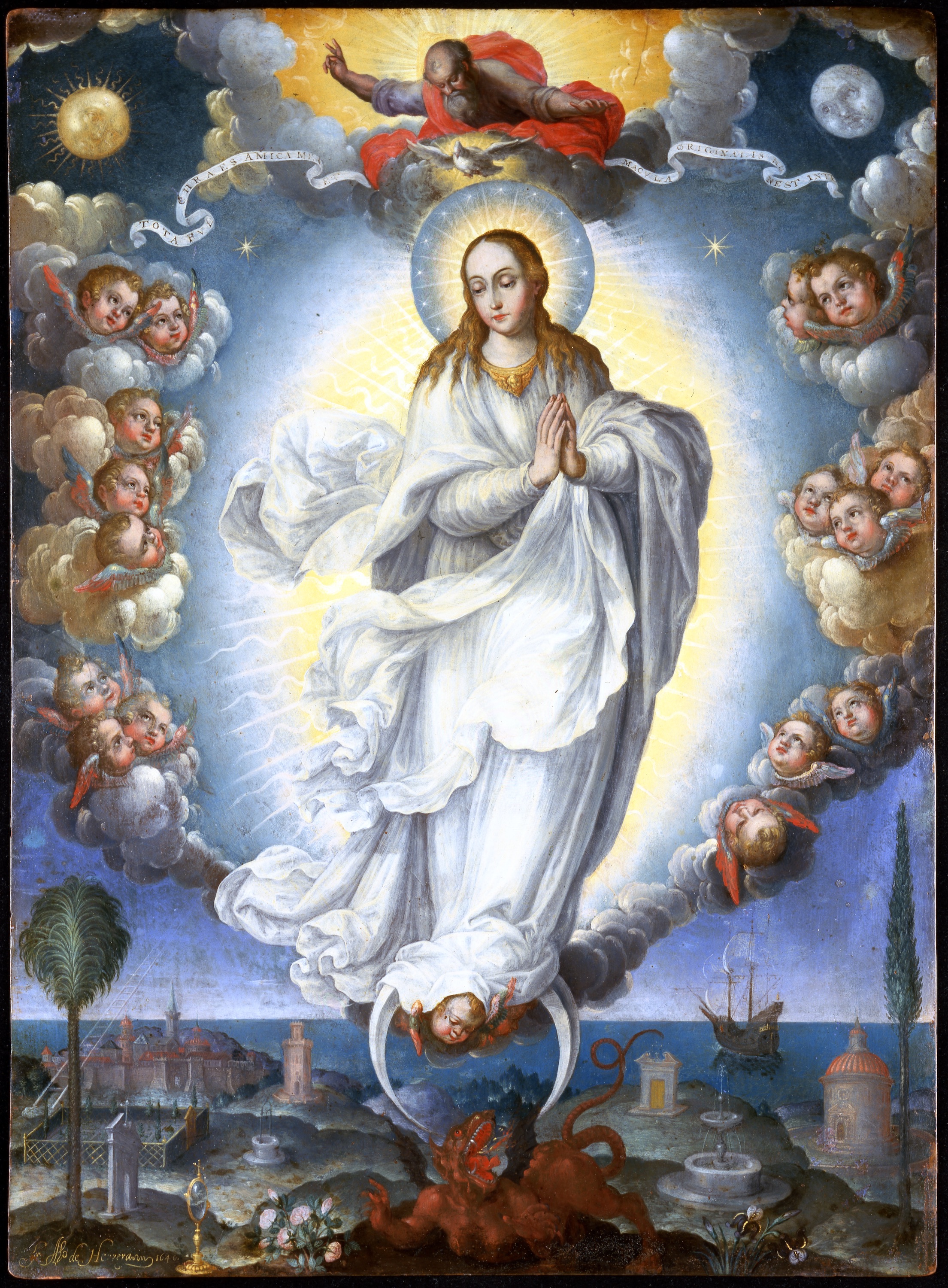 Virgin of the Immaculate Conception by Fray Alonso López de Herrera, O.P. - 1640 - 52.7 × 38.7 cm Hispanic Society Museum & Library