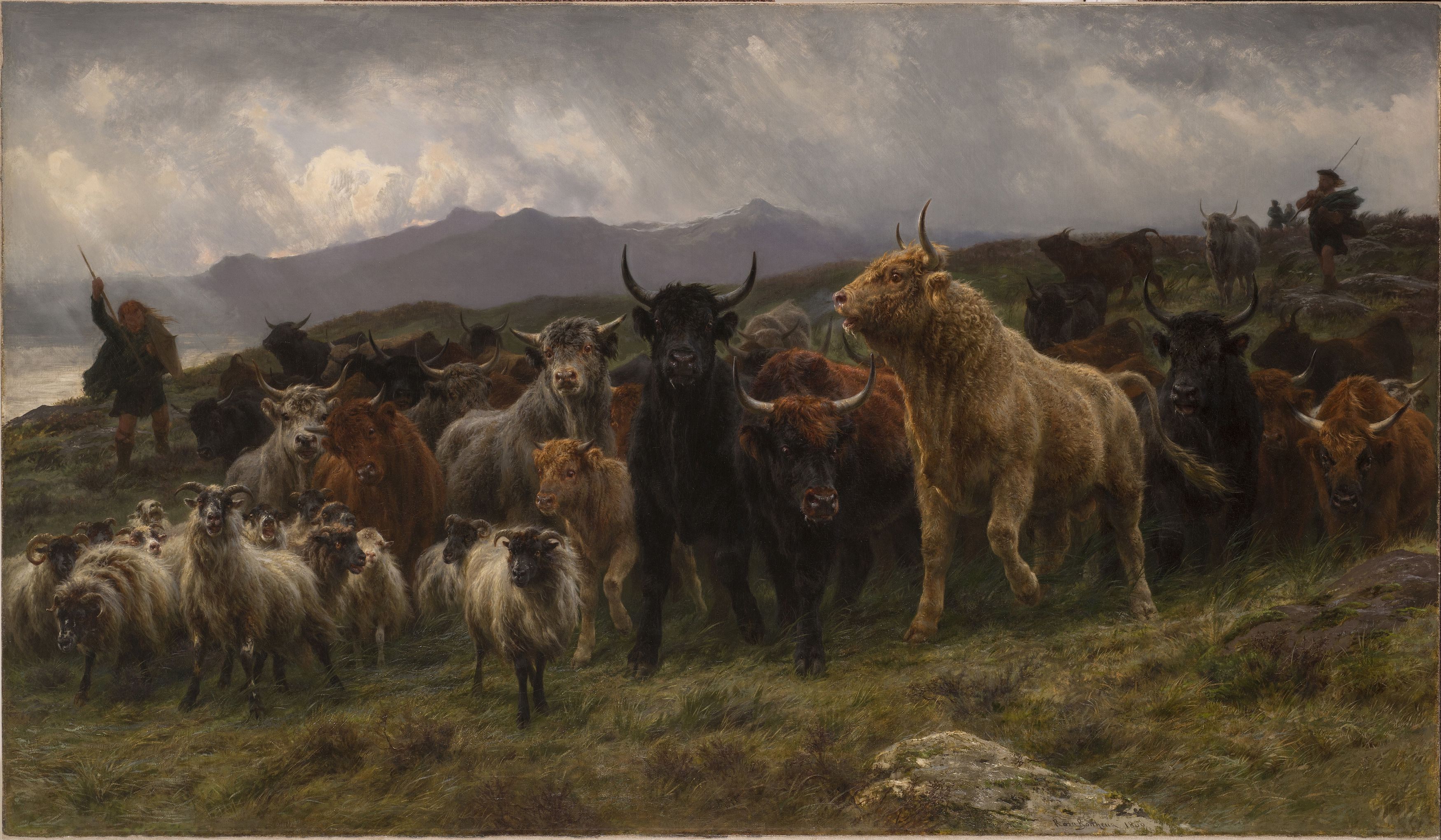 Highland Raid by Rosa Bonheur - 1860 - 129.5 x 213.3 cm National Museum of Women in the Arts