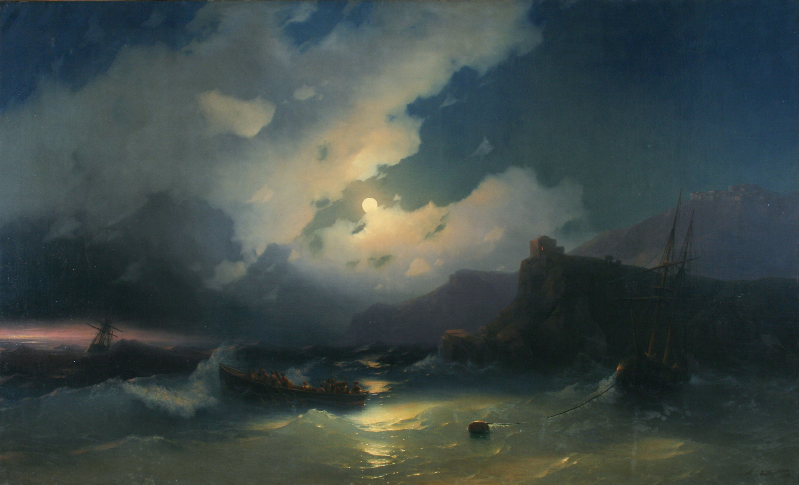 La isla de Patmos by Ivan Aivazovsky - 1854 - 116 х 190 cm 
