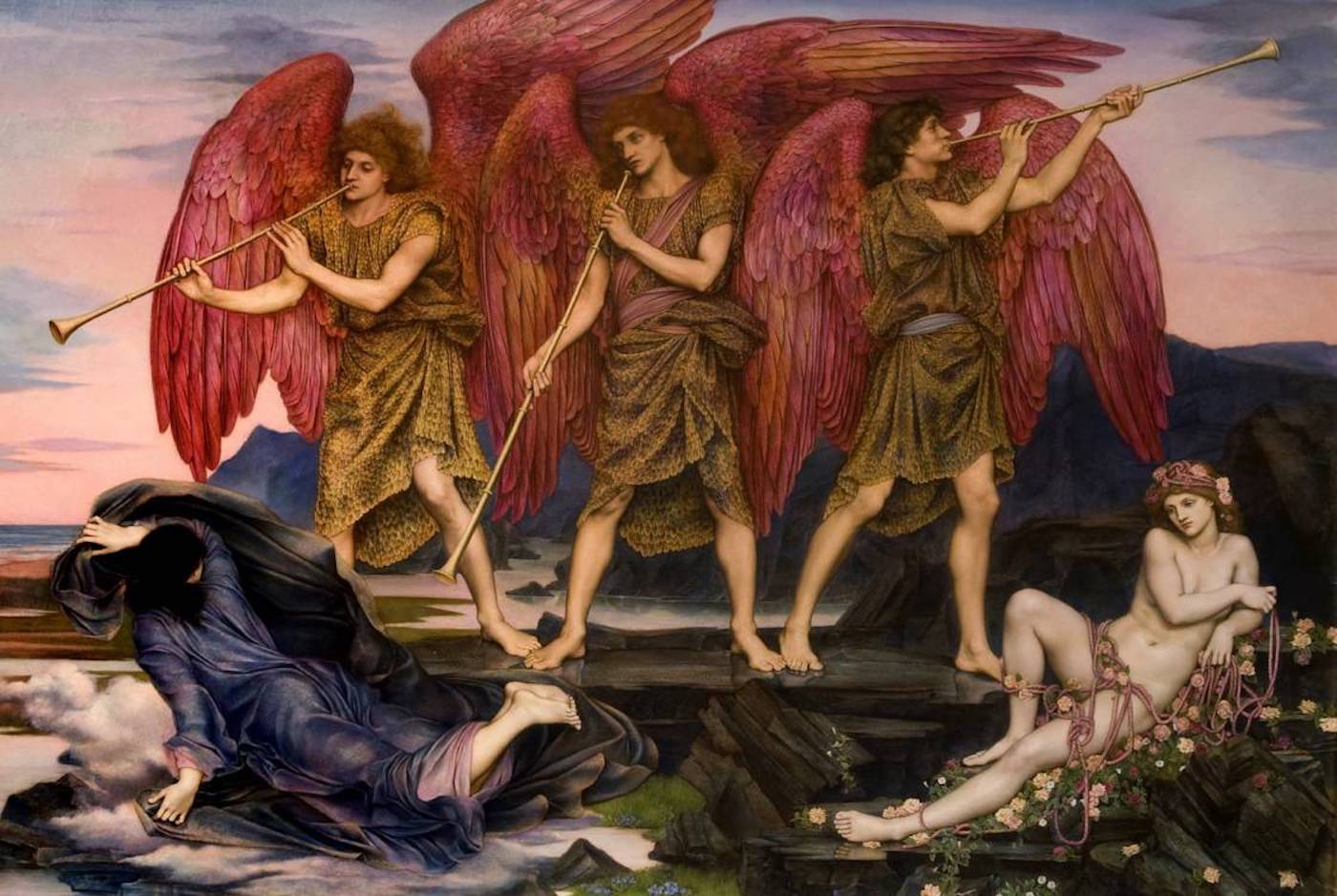 オーロラの勝利 by Evelyn de Morgan - 1877〜78年もしくは1886年頃 - 120 × 170 cm 