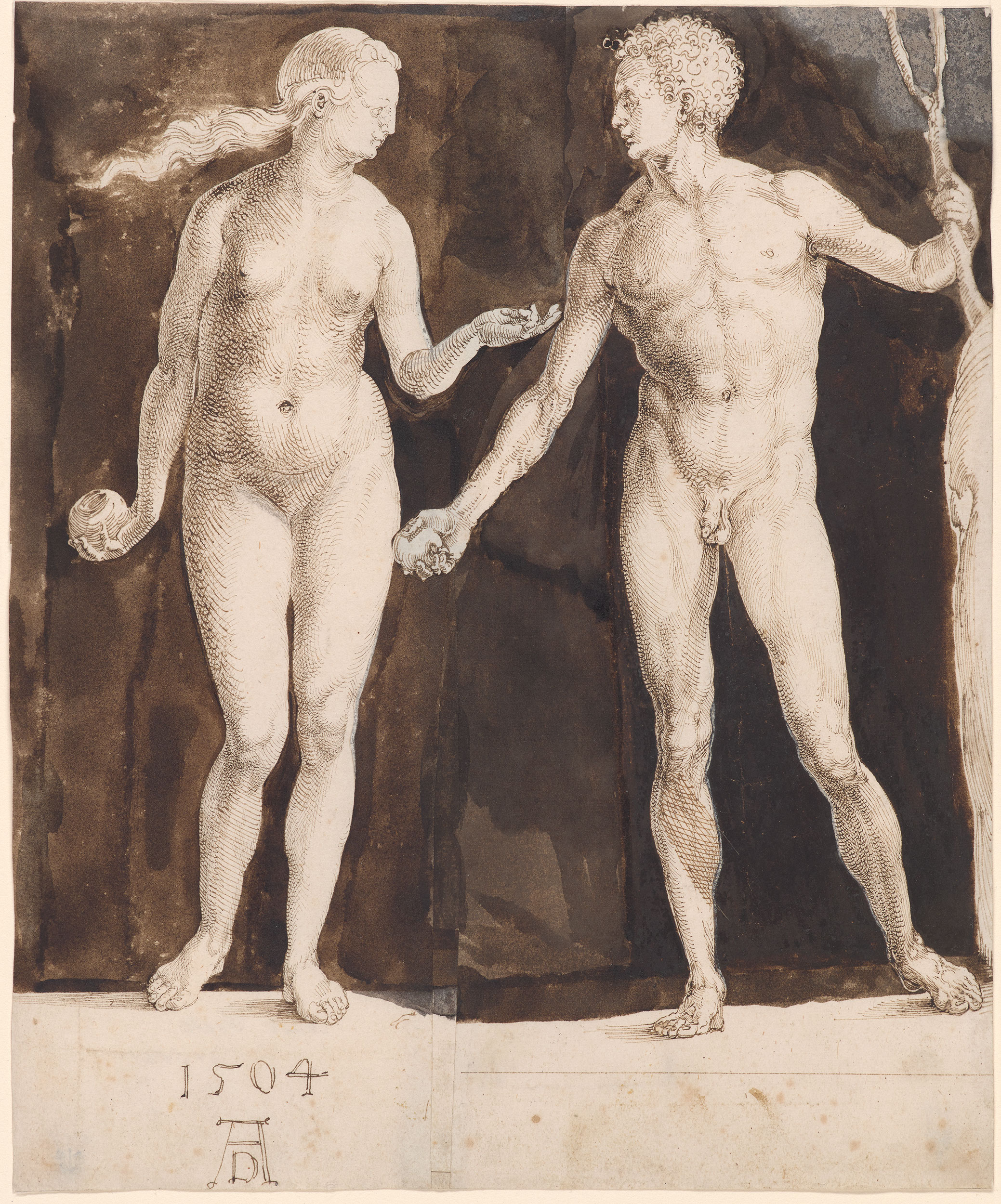 Adam en Eva by Albrecht Durer - 1504 - 24,2 x 20,1 cm 