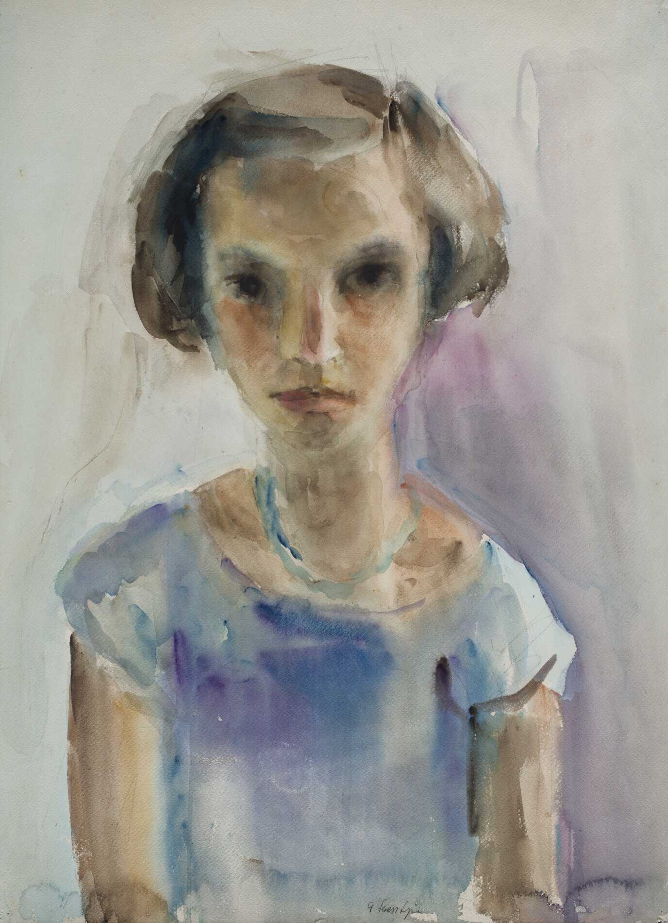 Portrait of a Girl by Gela Seksztajn - 1932-1943? - 55.3 x 43.3 cm Jewish Historical Institute
