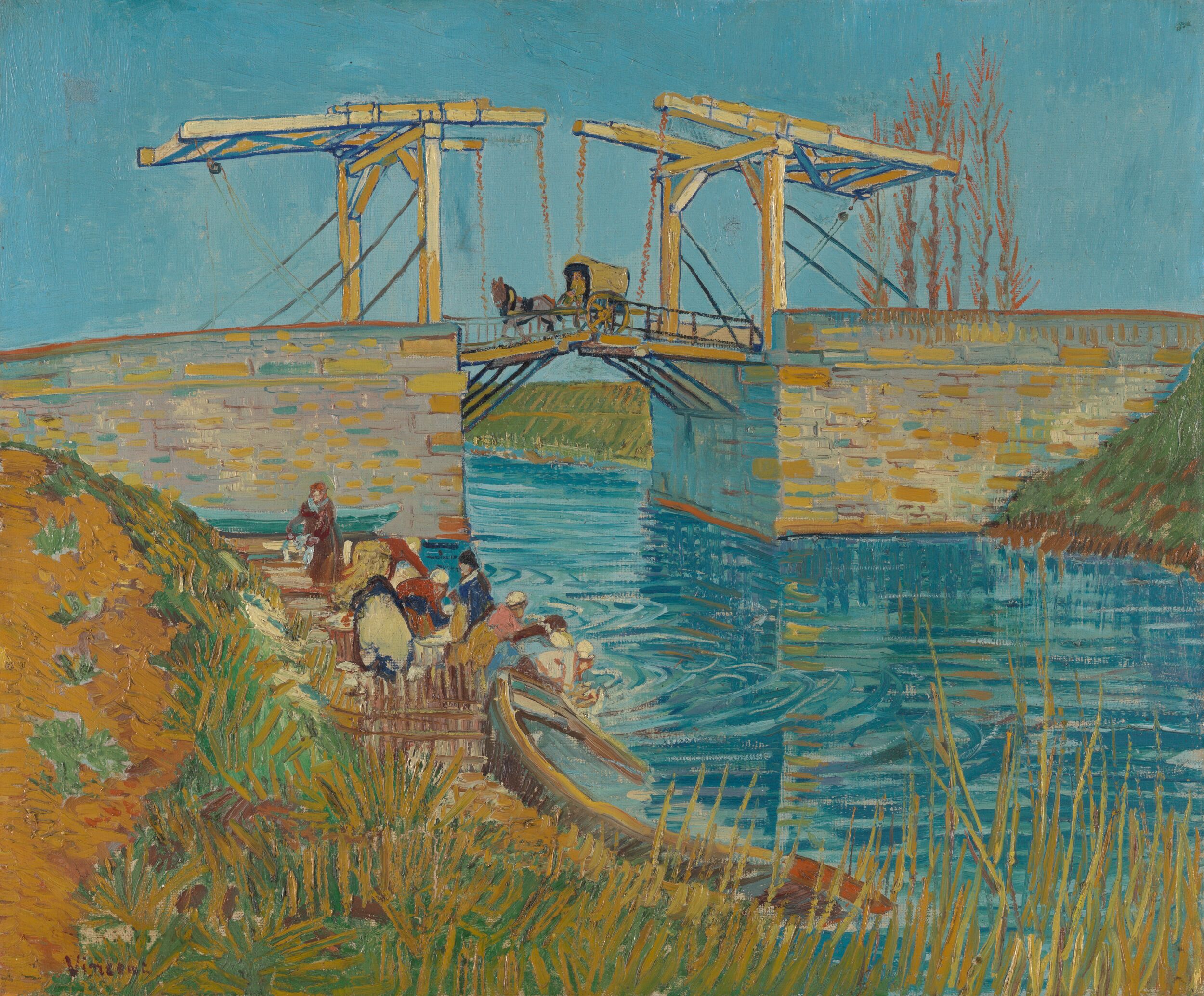 Bridge at Arles (Pont de Langlois) by Vincent van Gogh - mid-march 1888 - 54 × 64 cm Kröller-Müller Museum