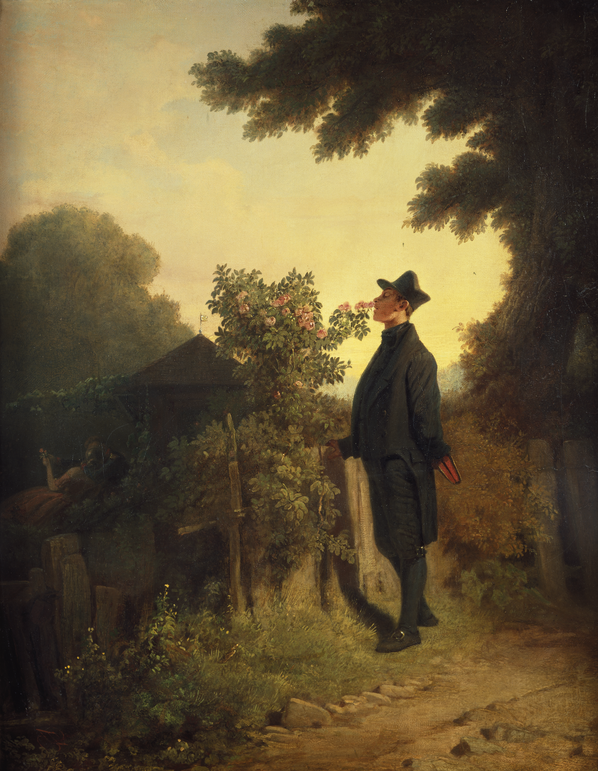 The Rose Lover by Carl Spitzweg - ca. 1847 – 1850 - 38.2 x 30.8 cm Städel Museum