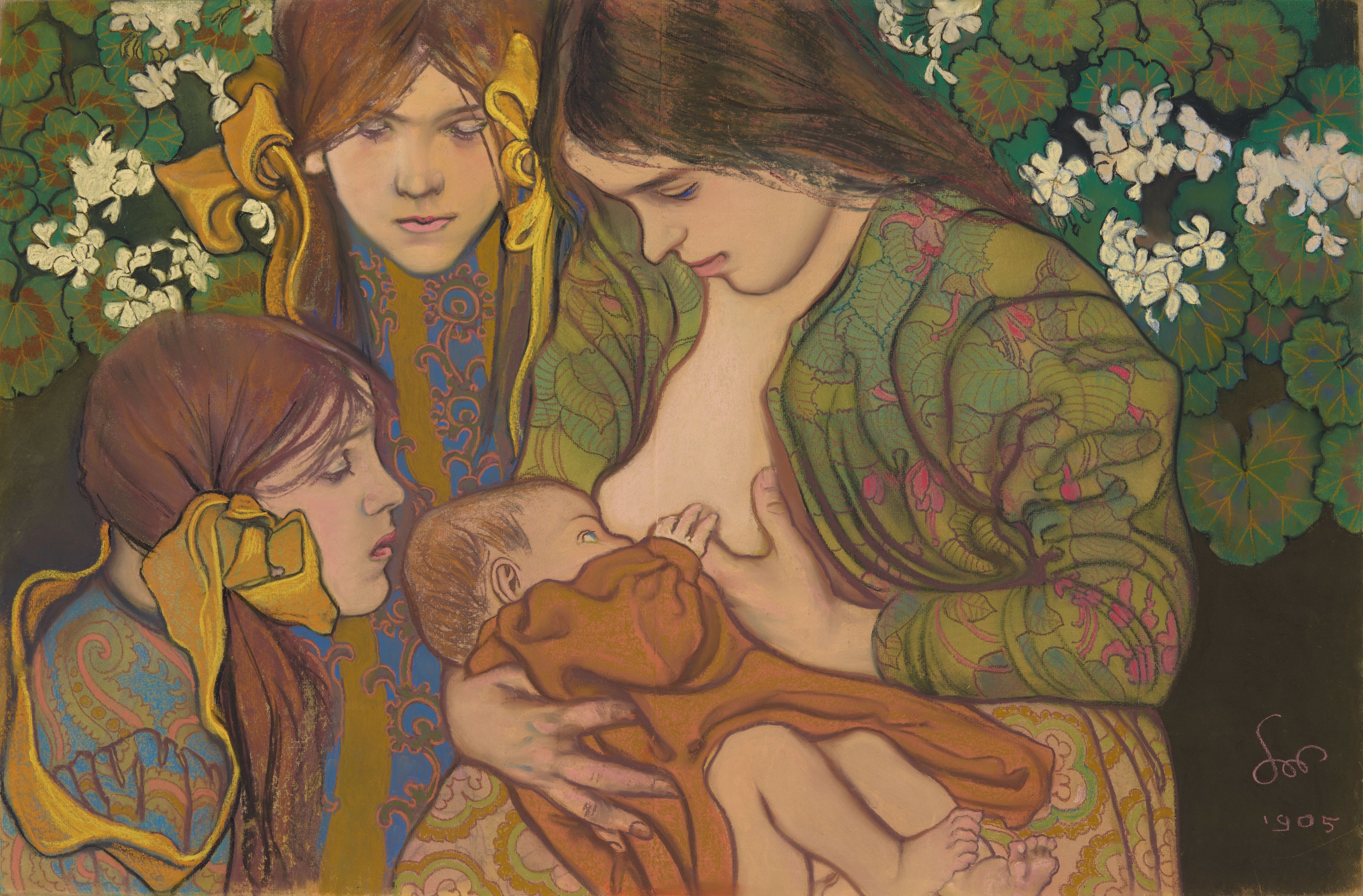 Maternidade by Stanisław Wyspiański - 1905 - 58,8 x 91,0 cm 