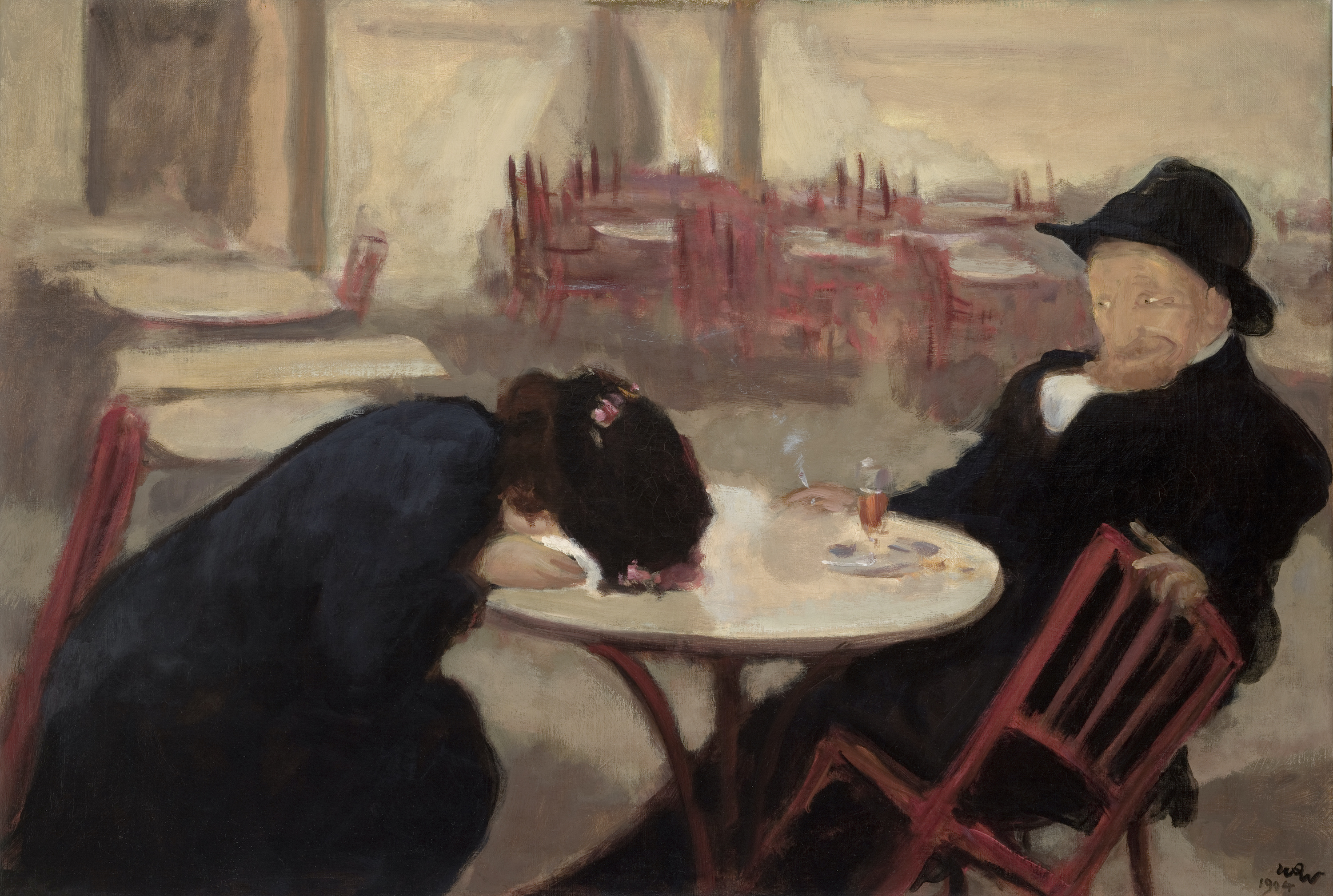 De duivel (In het café) by Wojciech Weiss - 1904 - 65 x 95 cm 