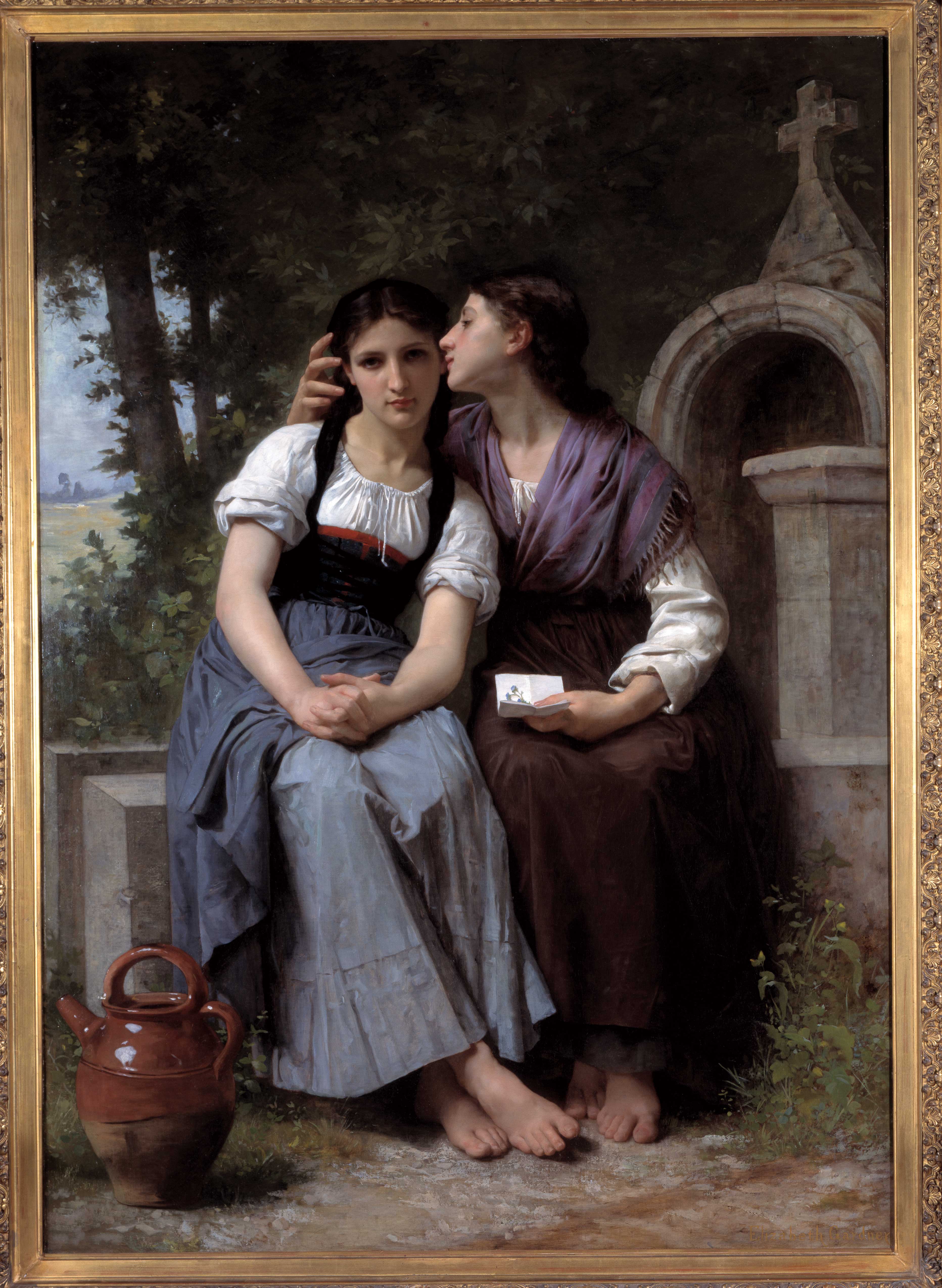 La Confidence by Elizabeth Jane Gardner Bouguereau - kb. 1880 - 172,7 x 119,7 cm 