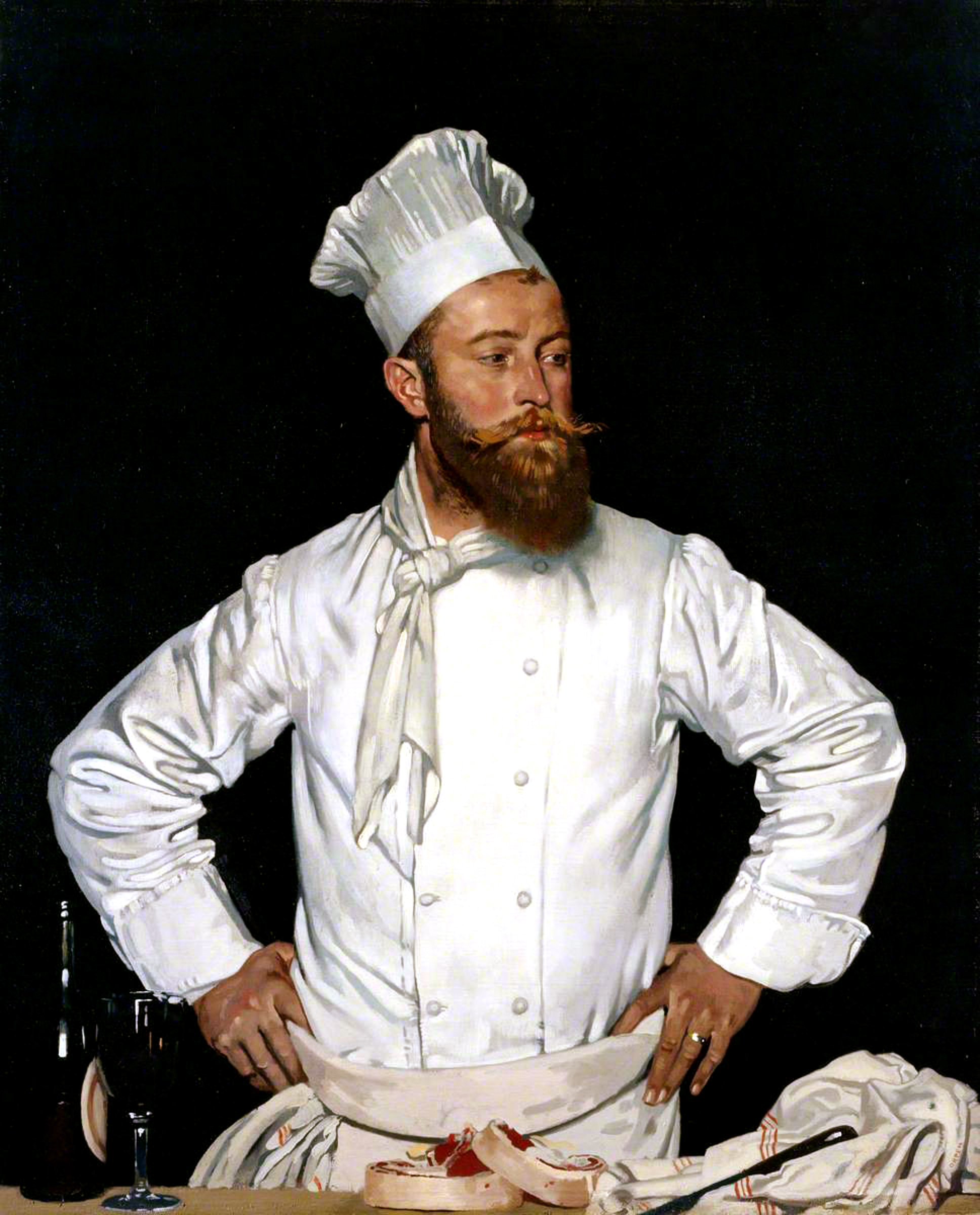 查塔姆酒店的廚師長 by William Orpen - 大概1921 - 127 x 102.5 cm 