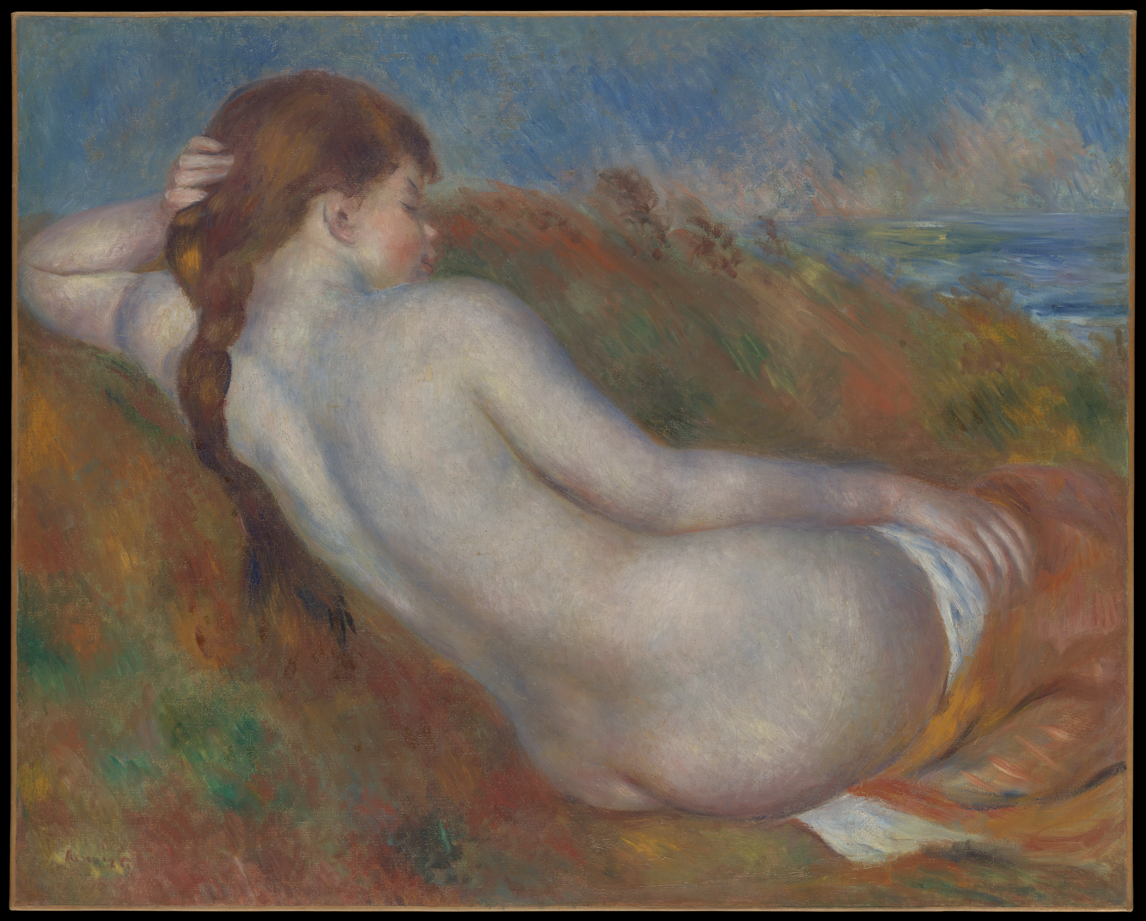برهنه لمیده by Pierre-Auguste Renoir - ۱۸۸۳ - ۶۵.۱ x ۸۱.۳ سانتی‌متر 