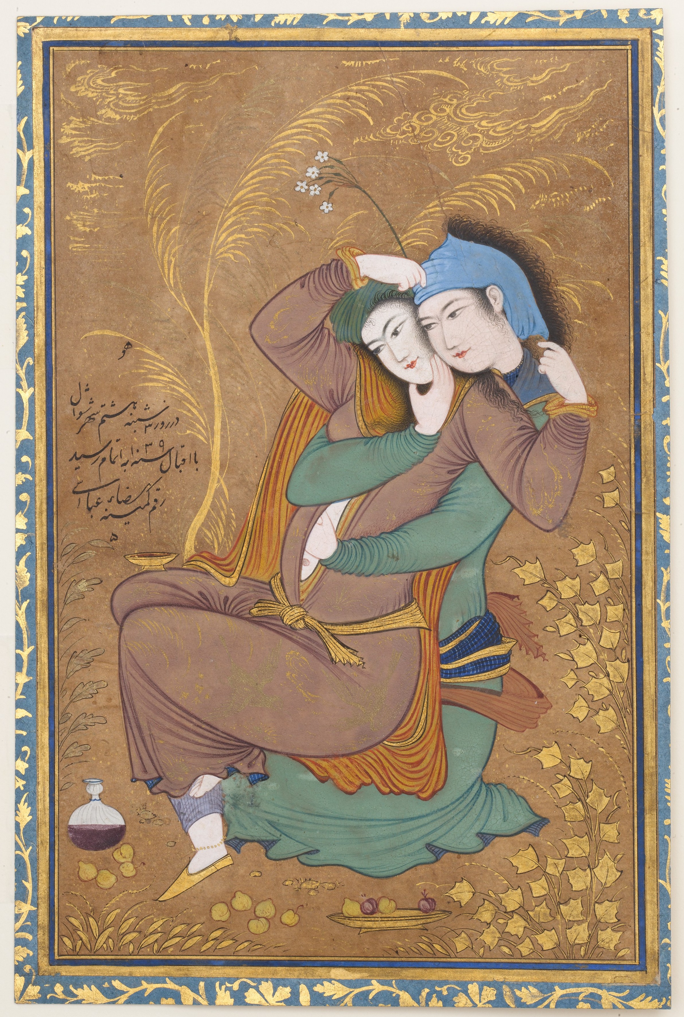 The Lovers by Riza‑yi 'Abbasi - A.D. 1630 - 17.5 x 11.1 cm Metropolitan Museum of Art
