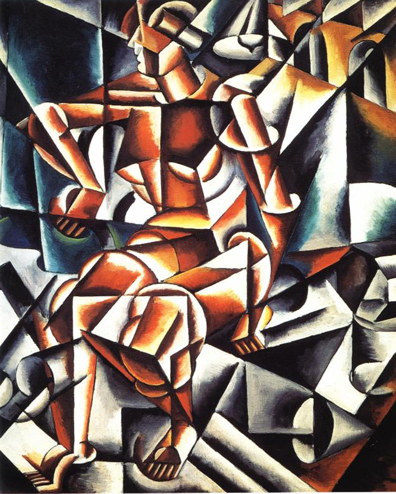 مرد + هوا + فضا by Lyubov Popova - ۱۹۱۳ - ۱۲۵ × ۱۰۷ 