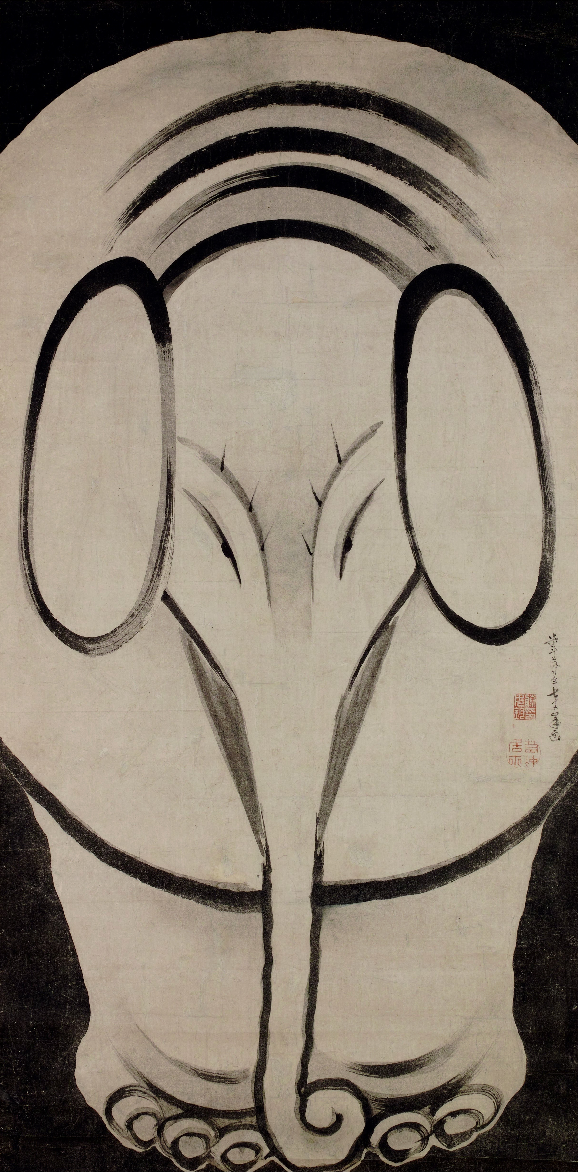 हाथी by Itō Jakuchū - १७९० - १५५.५ सेमी × ७७.३ सेमी 