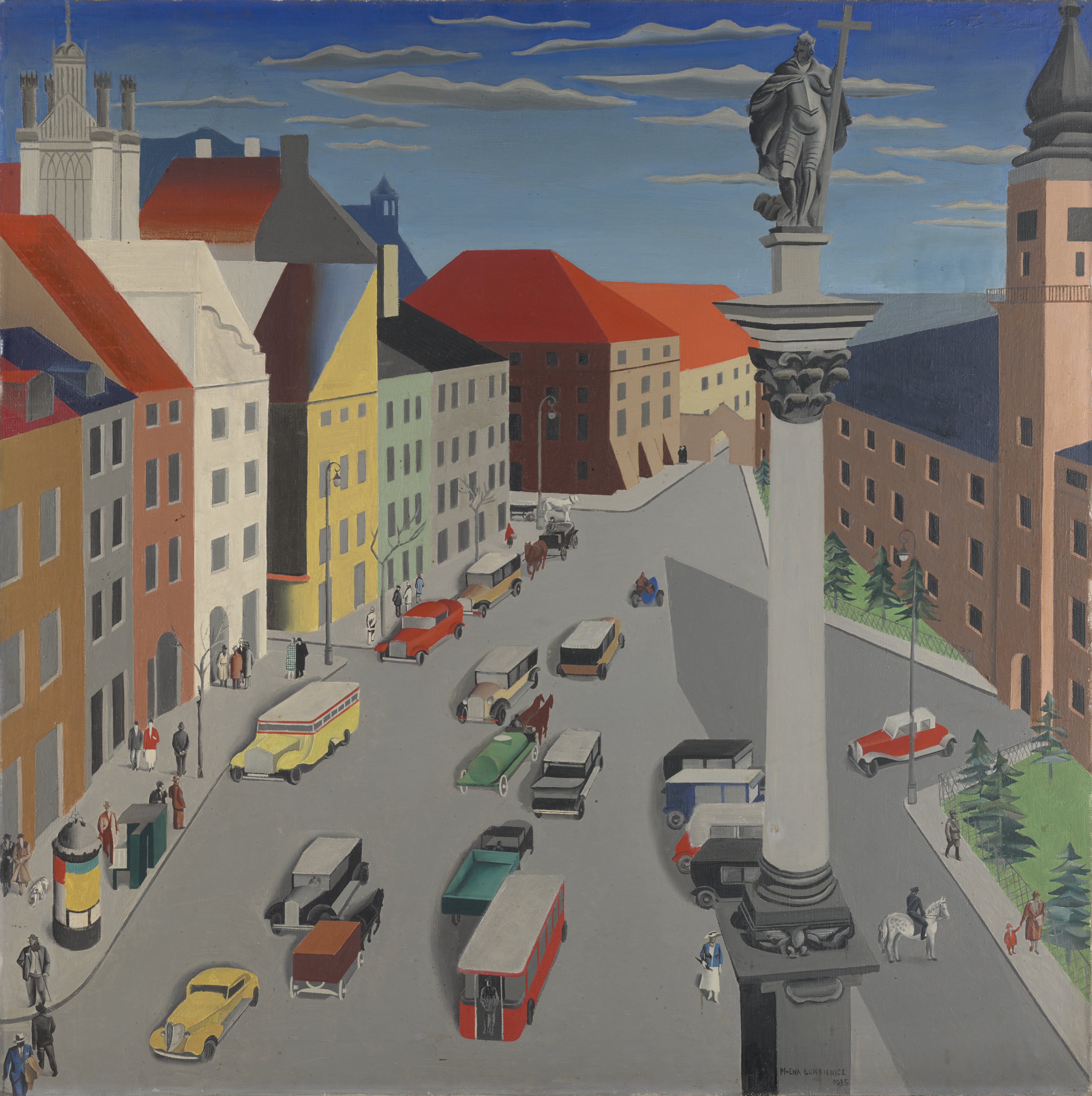 王宮前広場 by Maria Ewa Łunkiewicz-Rogoyska - 1935年 - 90,5 × 90,5 cm 
