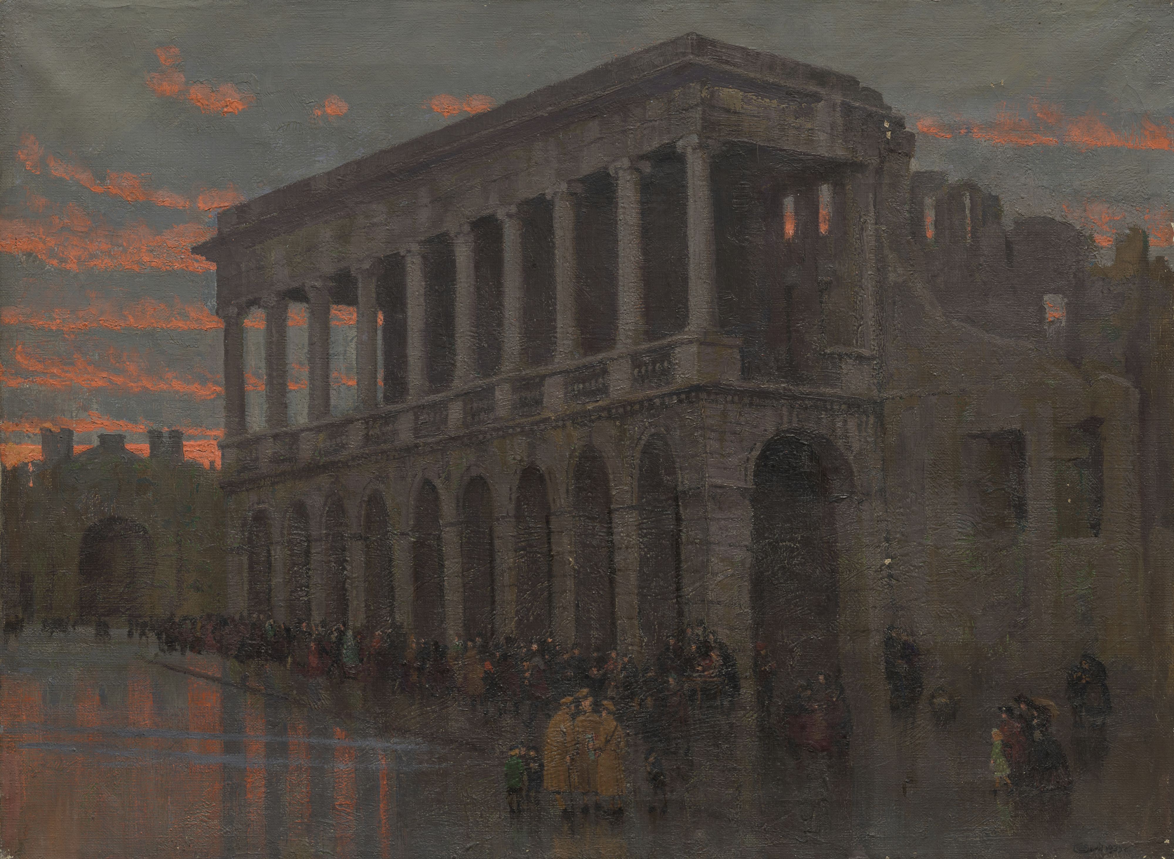 Ruins of the Lubomirski Palace on Iron Gate Square in Warsaw by Edward Okuń - 1939 - 46 x 62 cm Museum of Warsaw
