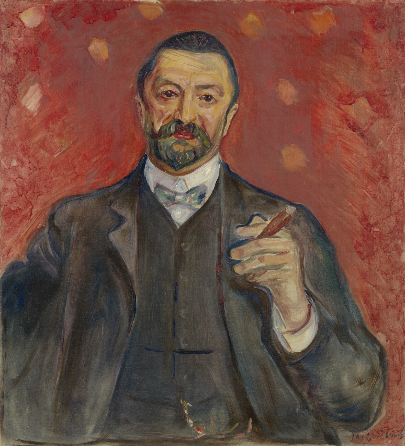弗裏克·奧爾巴赫的肖像畫 by Edvard Munch - 1906 - 85.4 x 77.1 cm 