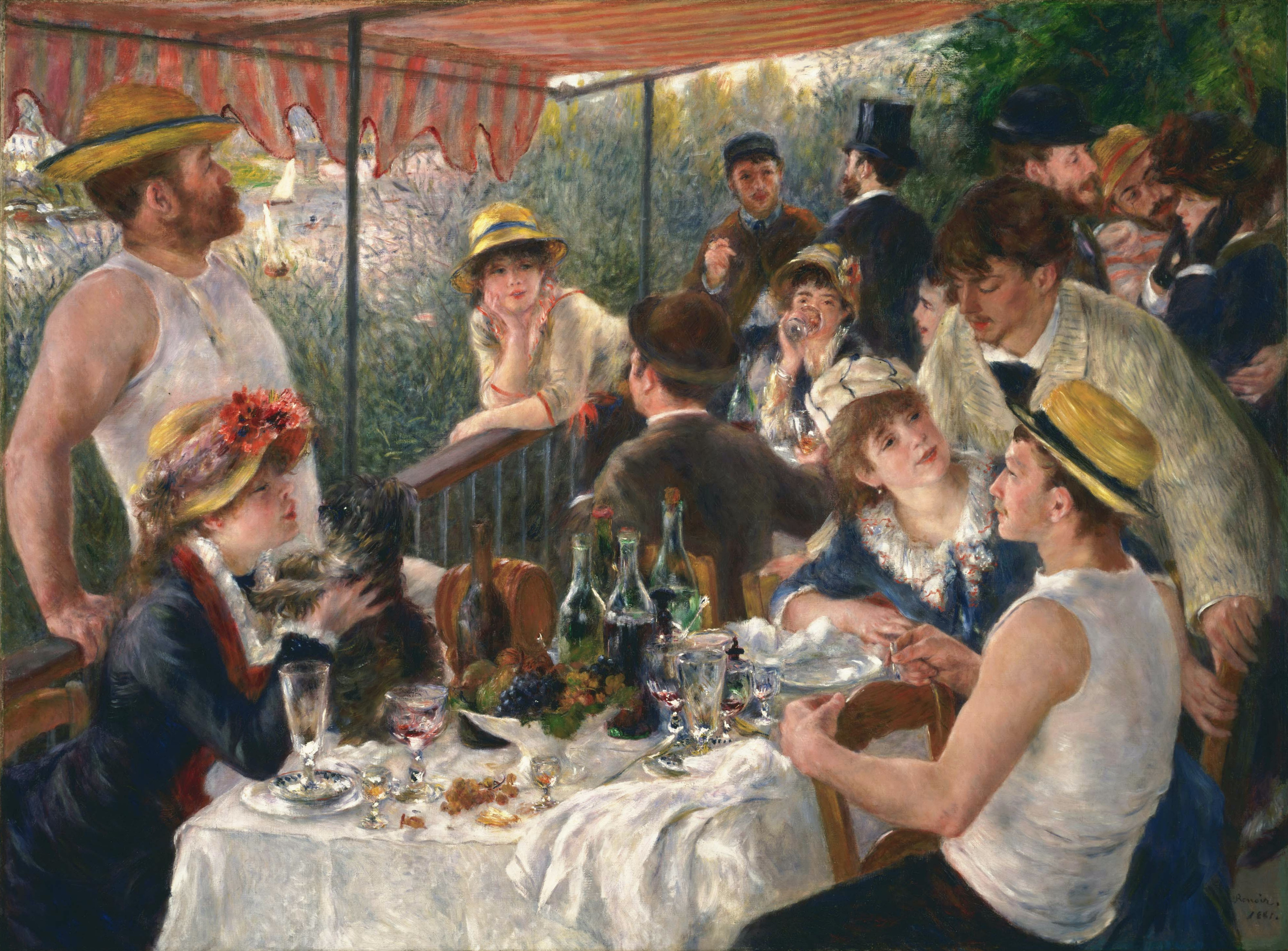 船上的午宴 by 皮埃尔-奥古斯特· 雷诺阿 - 1880-1881年 - 69.13 x 51.25 英寸 