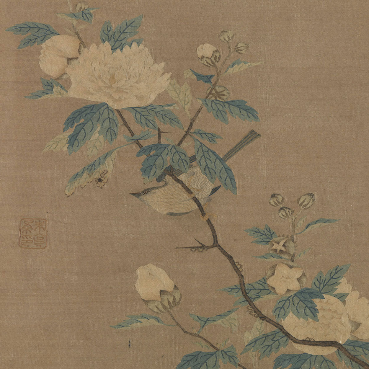 새와 꽃(Bird and Flowers) by Zhu Kerou - 1127-1279년 사이 