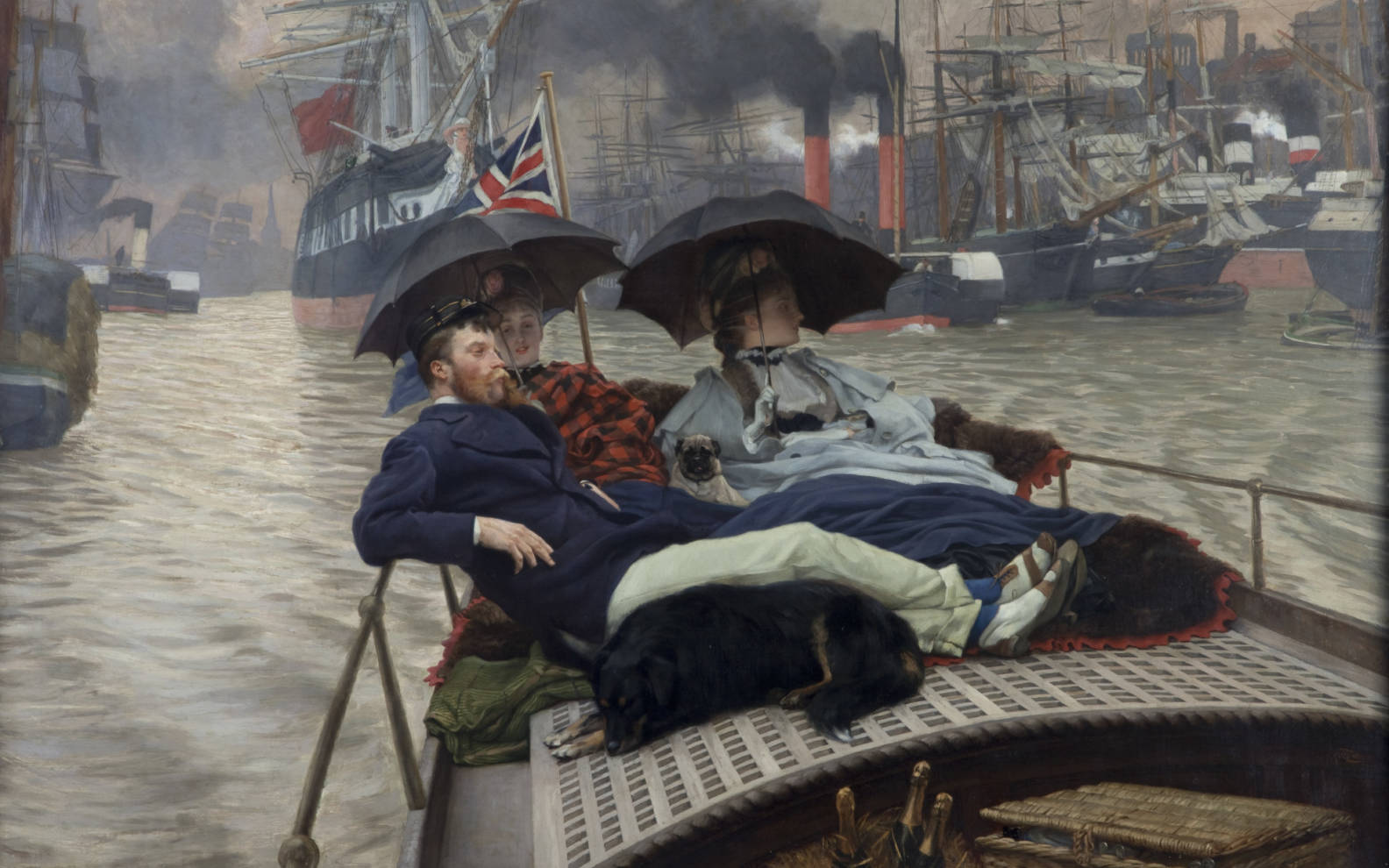 Auf der Themse (Wie glücklich könnte ich mit beiden sein?) by James Tissot - 1876 - 74,8 x 118 cm Hepworth Wakefield