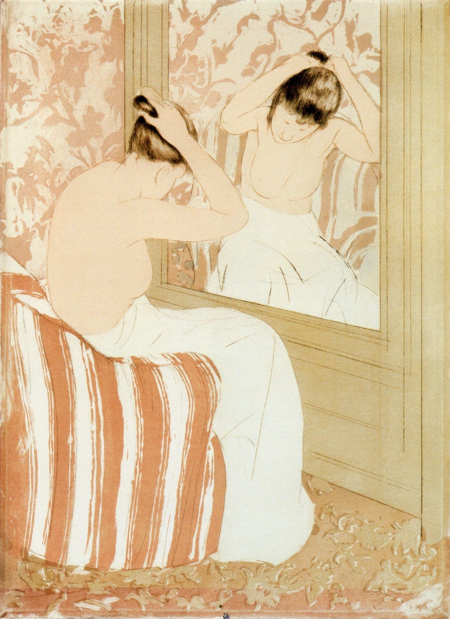 The Coiffure by Mary Cassatt - between 1890 and 1891 - 36.5 x 26.8 cm National Gallery of Canada