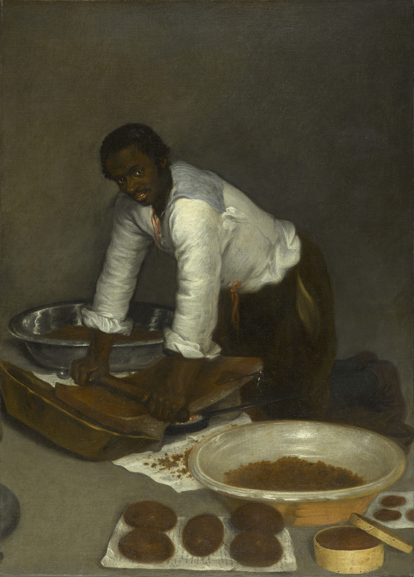 Bărbat răzuind ciocolată by Unknown Artist - cca. 1680-1780 - 104.1 x 71.1 cm 