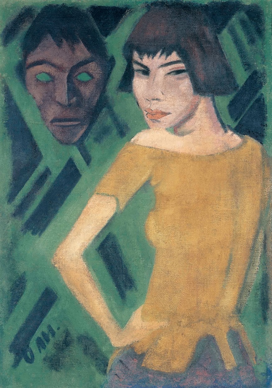 ماشکا و ماسک by Otto Mueller - ۱۹۱۹/۱۹۲۱ - ۹۵.۵ x ۶۷.۵ سانتی‌متر 
