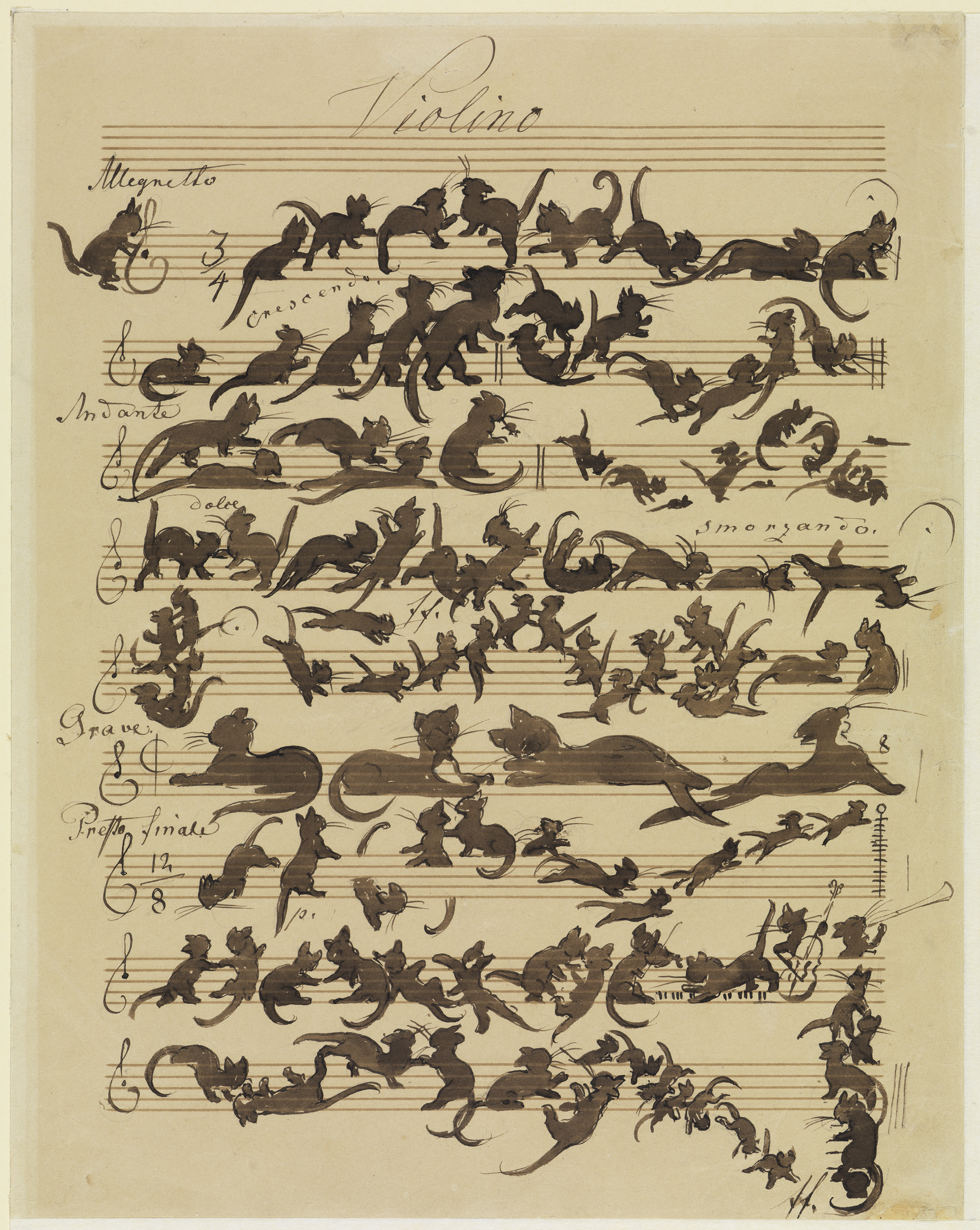 Cats Symphony by Moritz von Schwind - 1868 - 31 cm x 25 cm Staatliche Kunsthalle Karlsruhe