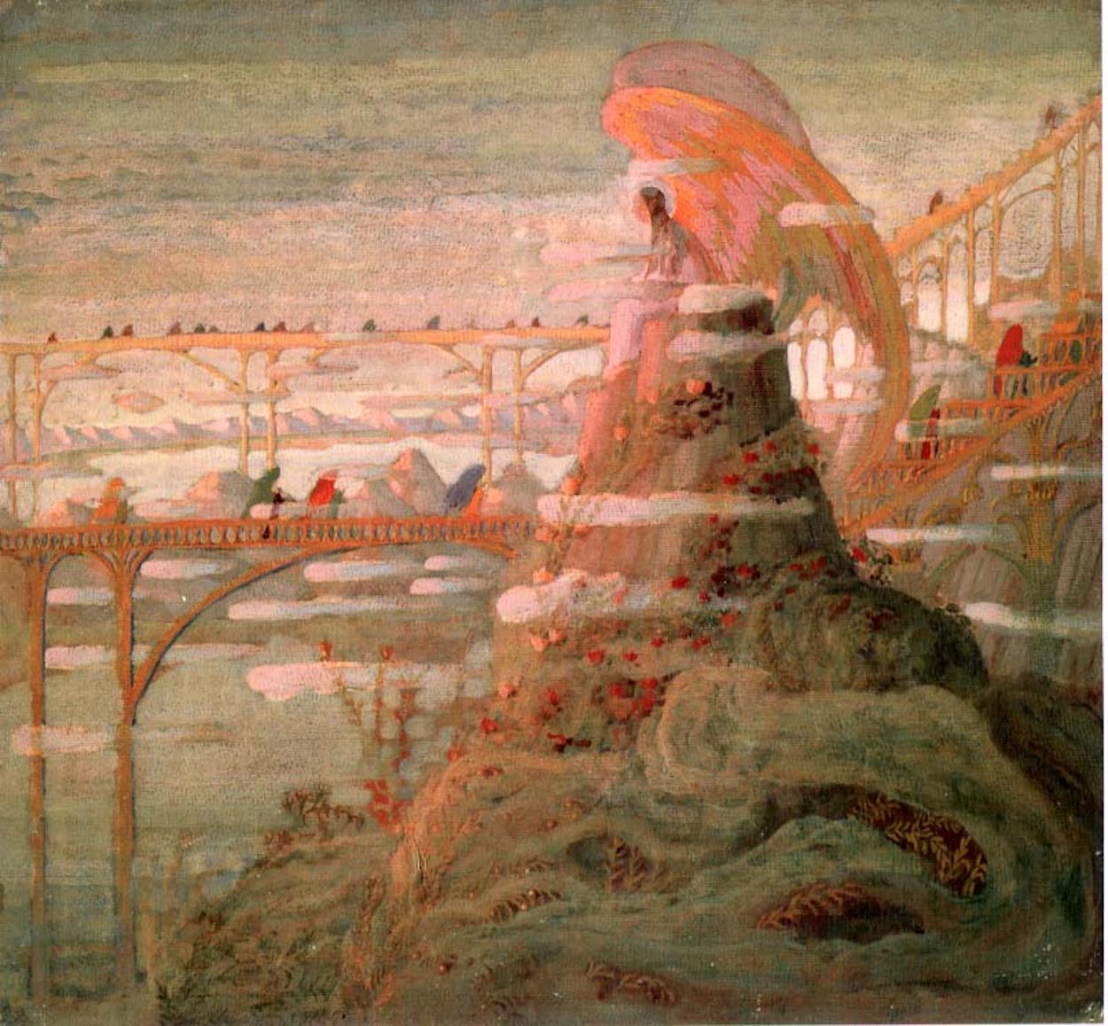 Engel (Aankondiging van de engel) by Mikalojus Konstantinas Čiurlionis - 1909 - 50 x 53,7 cm M. K. Čiurlionis Nationaal Kunstmuseum