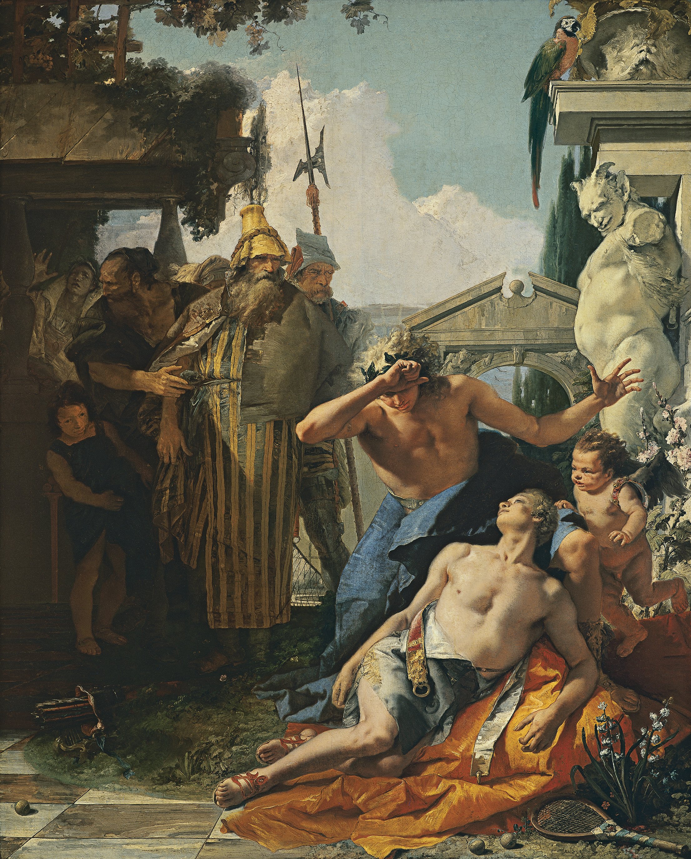 Hüakinthosz halála by Giovanni Battista Tiepolo - 1752 - 1753 - 287 x 232 cm 
