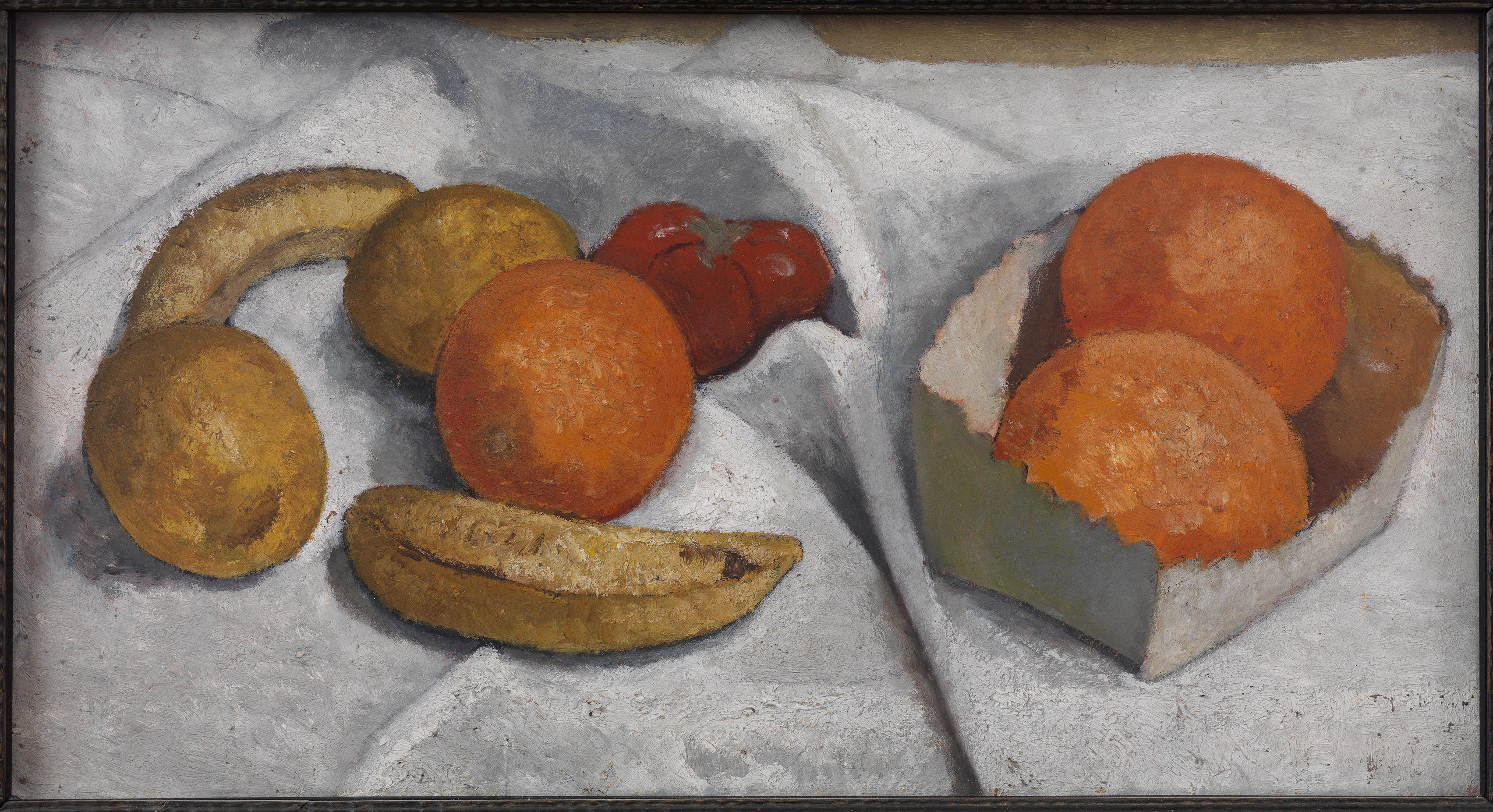 الطبيعة الصامتة مع البرتقال والموز والليمون والطماطم by Paula Modersohn-Becker - 1906 - 28.2 x 52.2 سم 