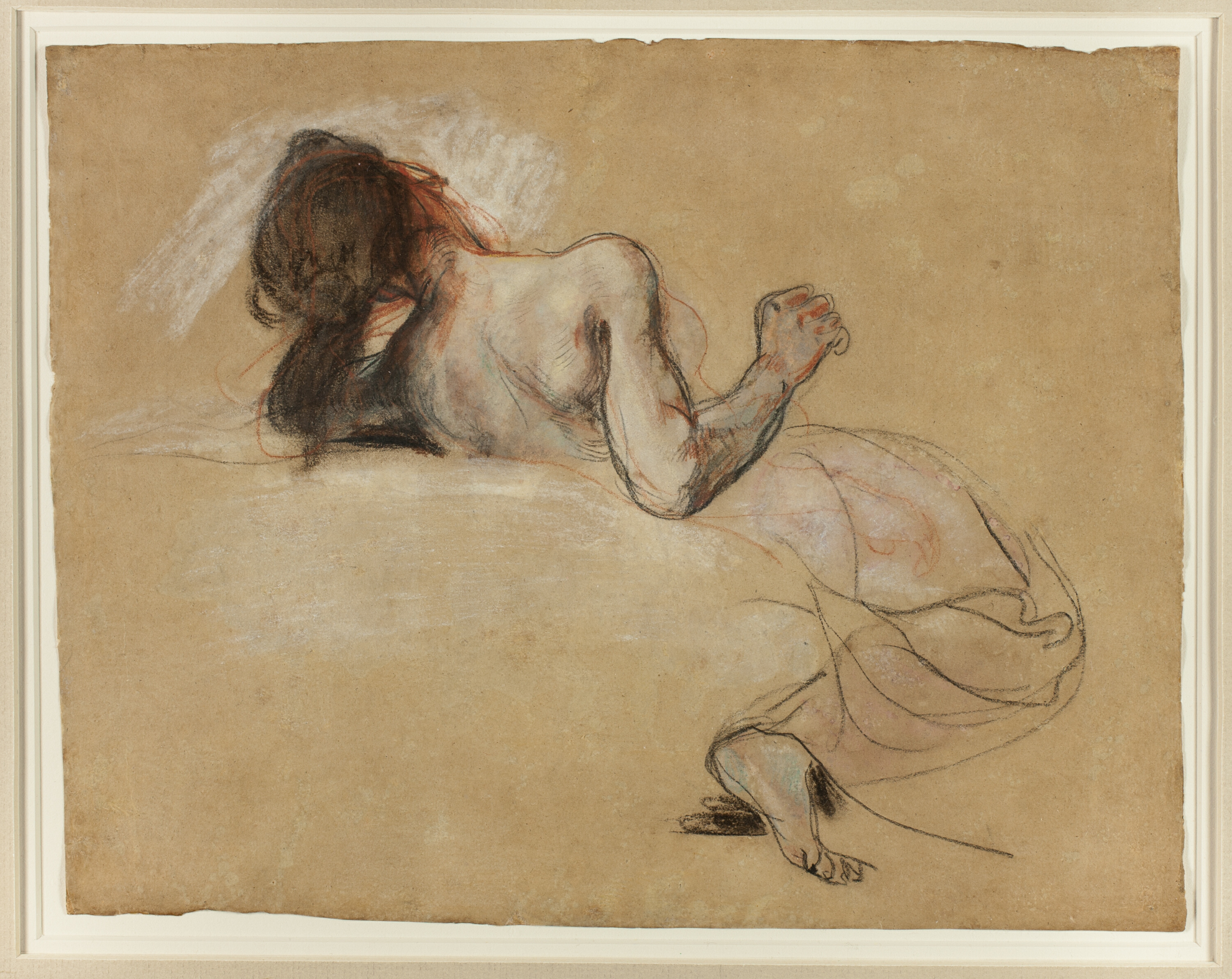Жінка навпочіпки by Eugène Delacroix - 1827 - 24,6 × 31,4 см 