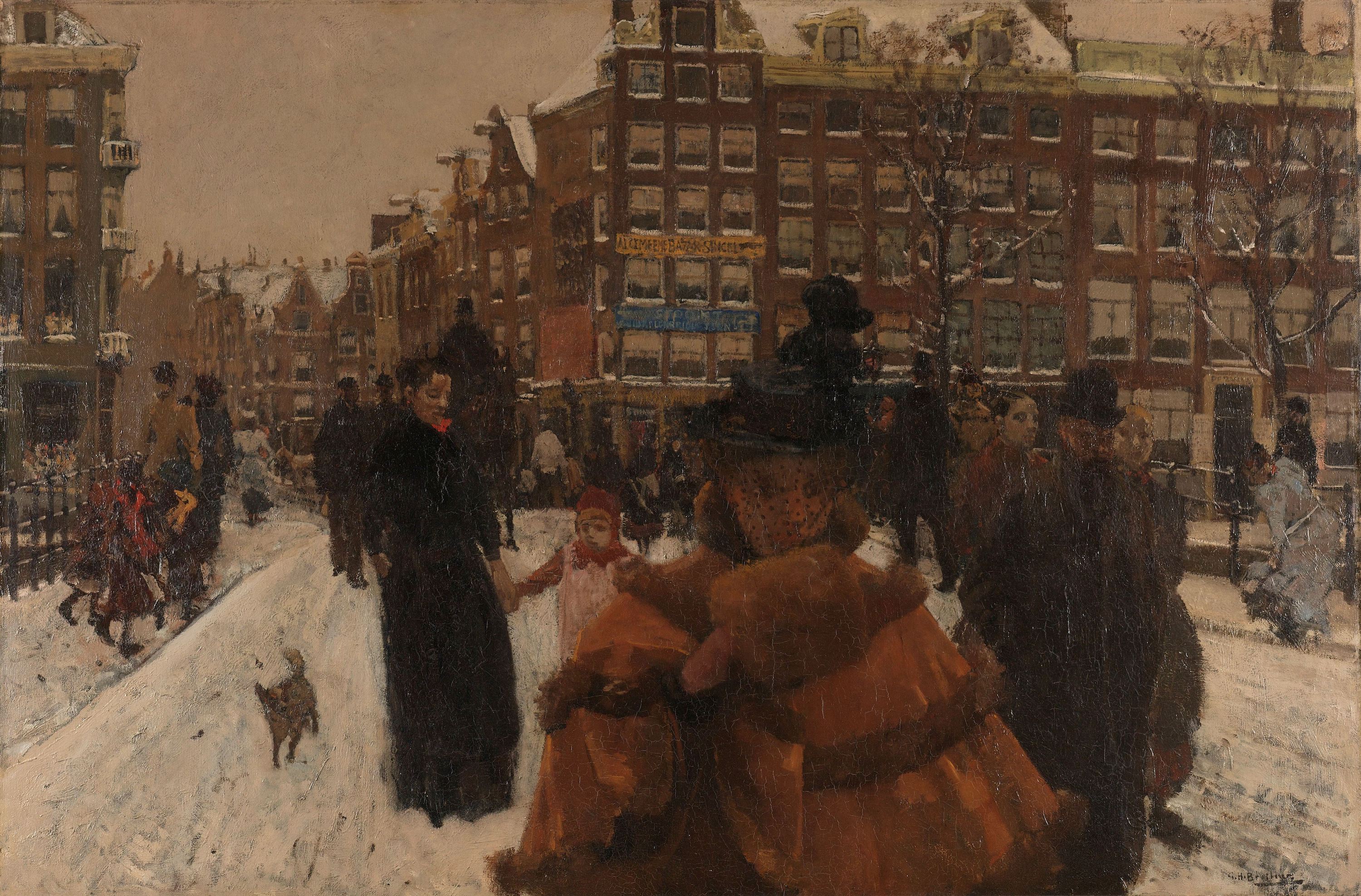 De Singelbrug bij de Paleisstraat in Amsterdam by George Hendrik Breitner - 1898 - 100 x 152 cm Rijksmuseum