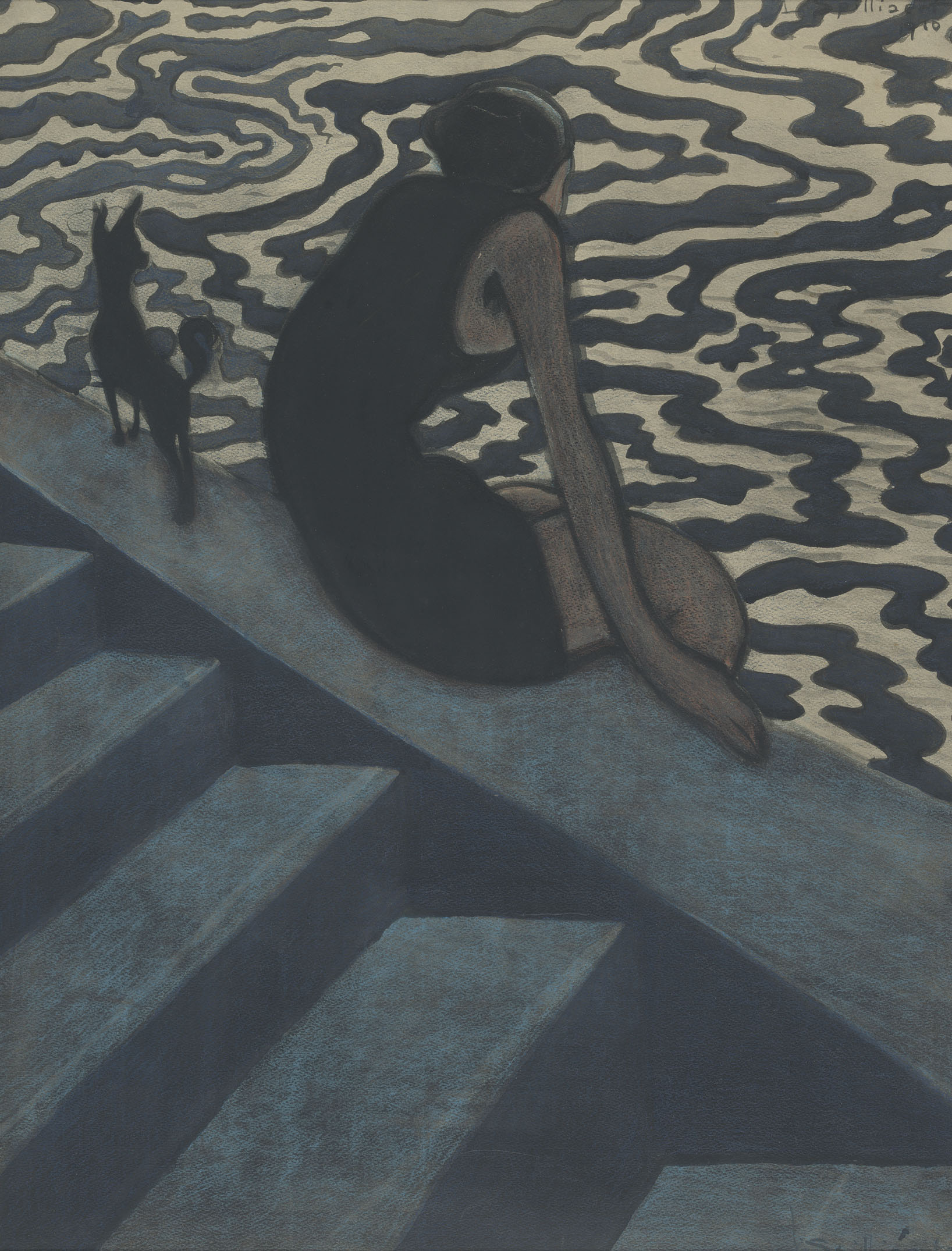 The Bather by Léon Spilliaert - 1910 - 64,9 x 50,4 cm The Royal Museums of Fine Arts of Belgium