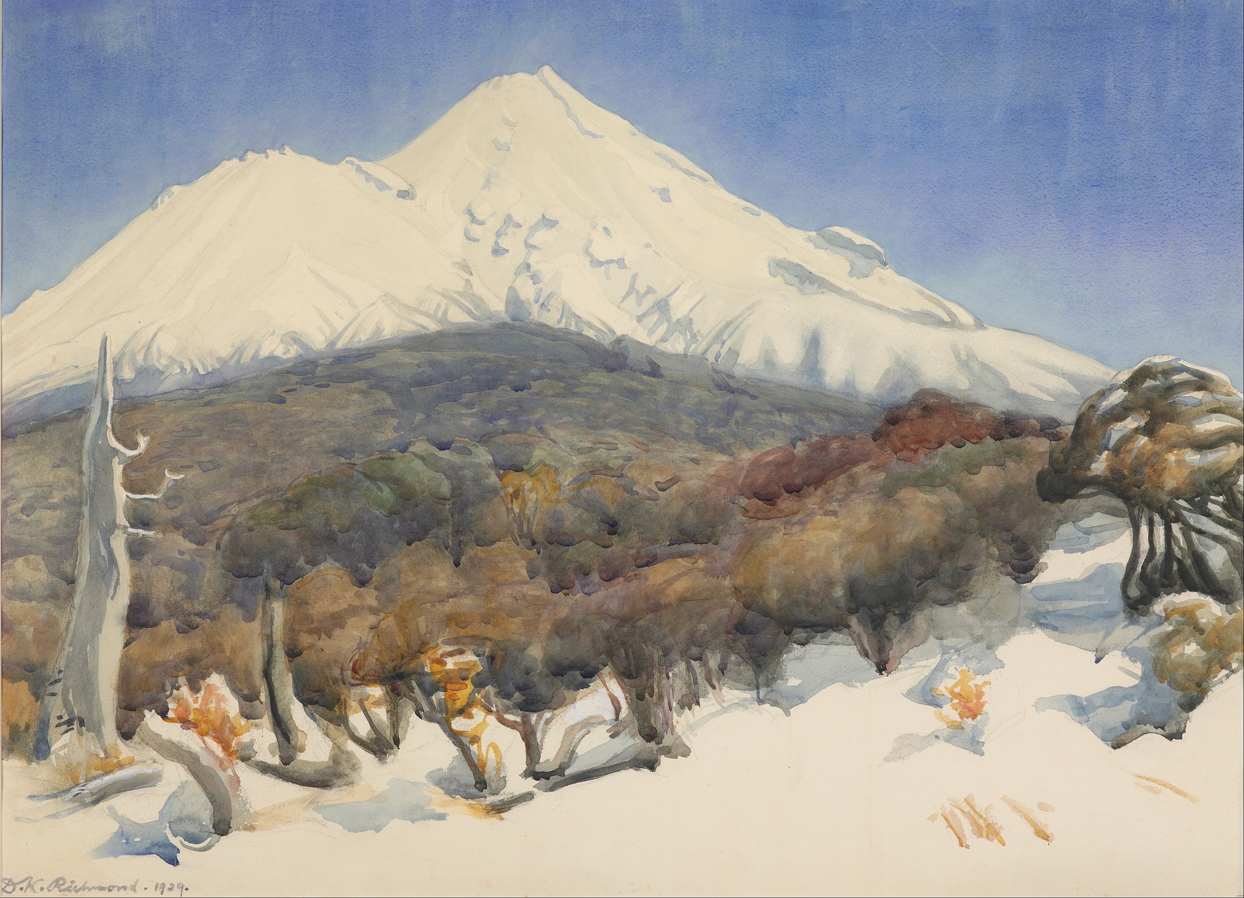 Mount Egmont by Dorothy Richmond - 1929 - 57.4 x 75.1 cm Museum of New Zealand Te Papa Tongarewa