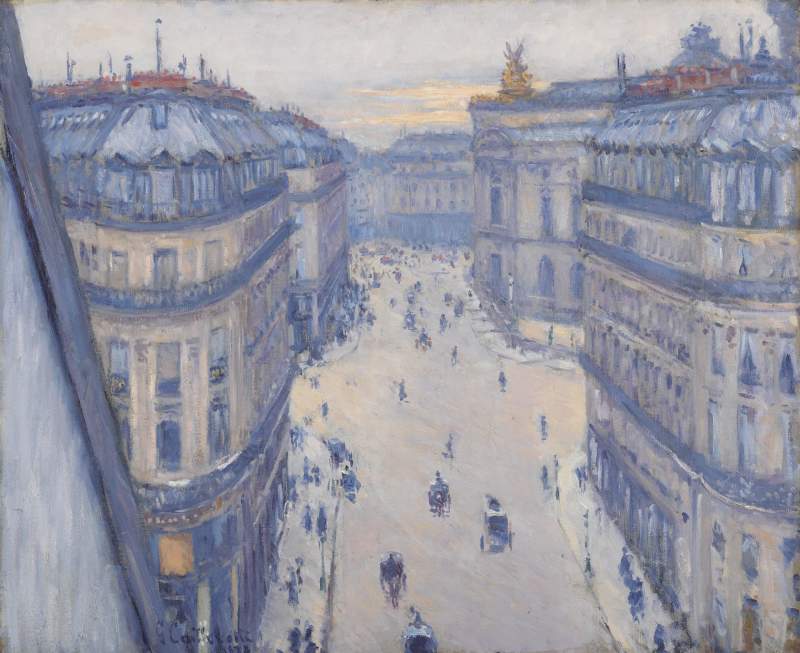 ６階から見たアレヴィ通り by Gustave Caillebotte via DailyArt mobile app