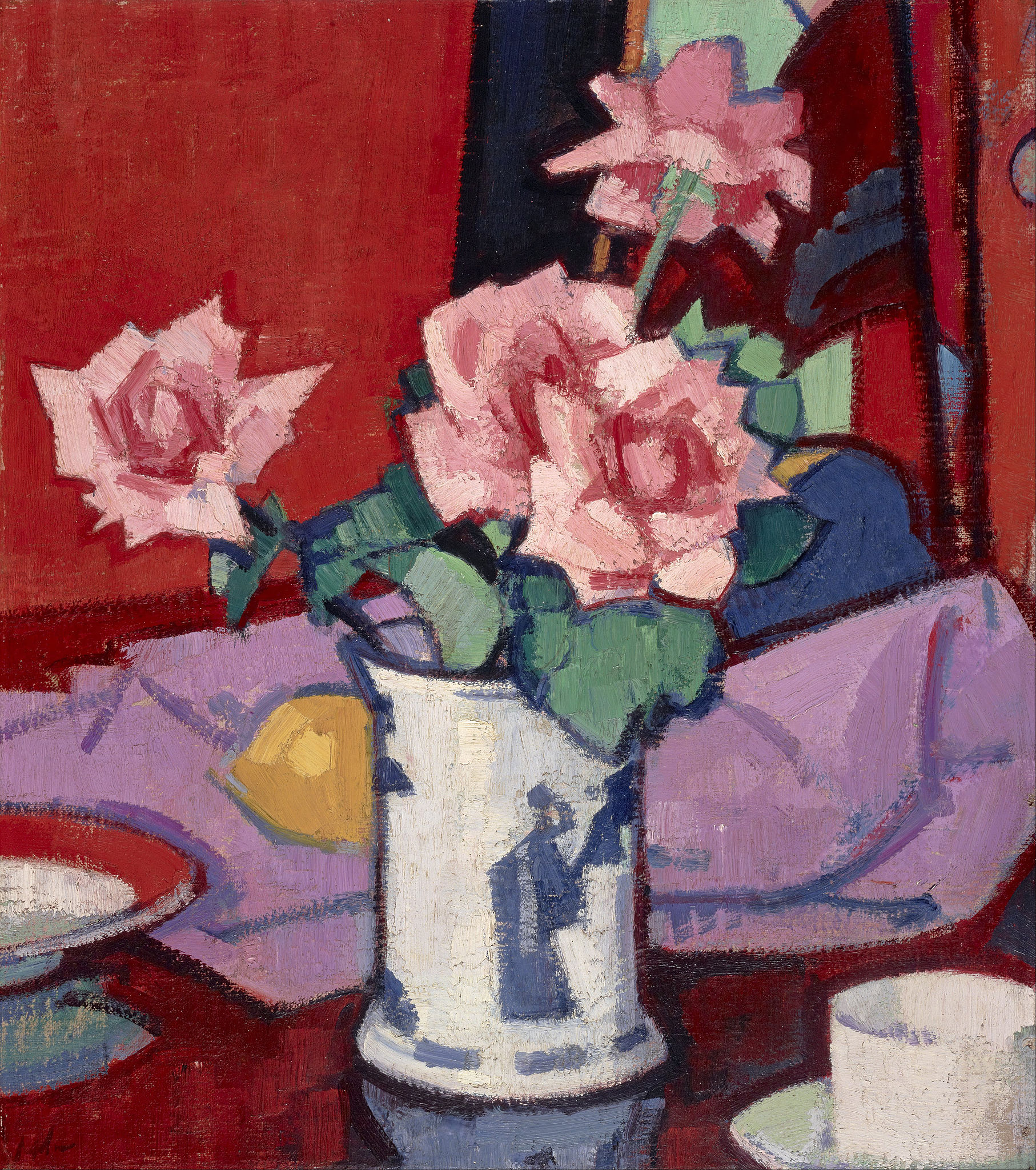 Pink Roses, Chinese Vase by Samuel John Peploe - 1916 - 45.7 x 41 cm National Galleries of Scotland