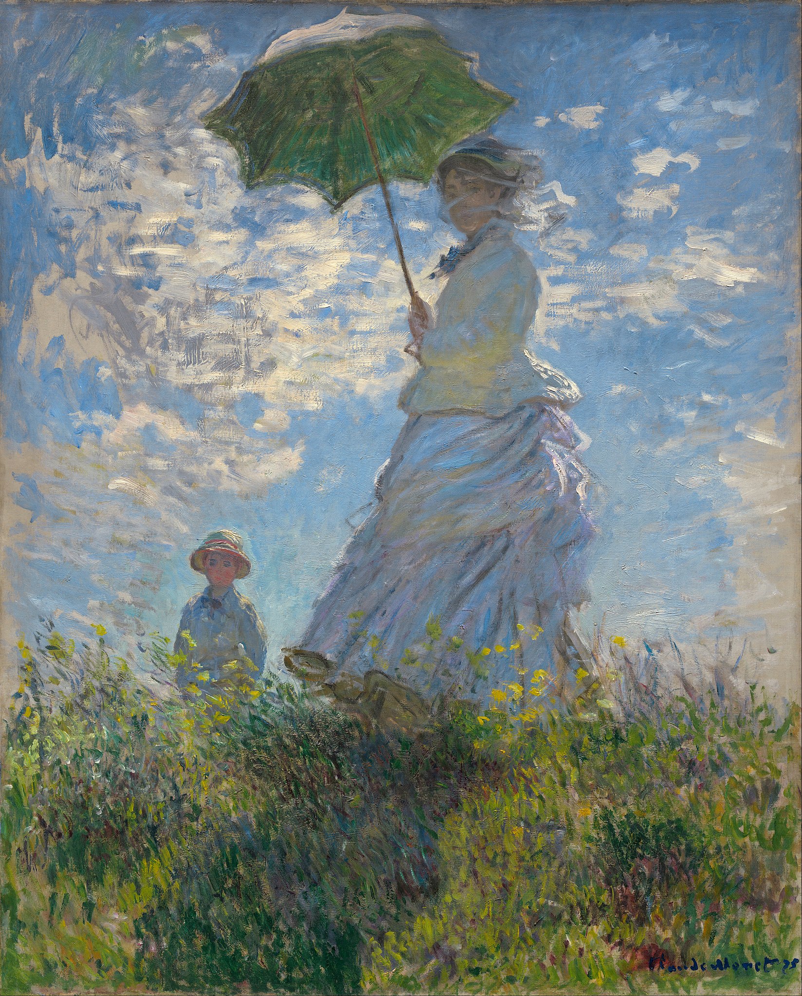 एक छत्र के साथ महिला by Claude Monet - १८७५ - १०० × ८१ सेमी 