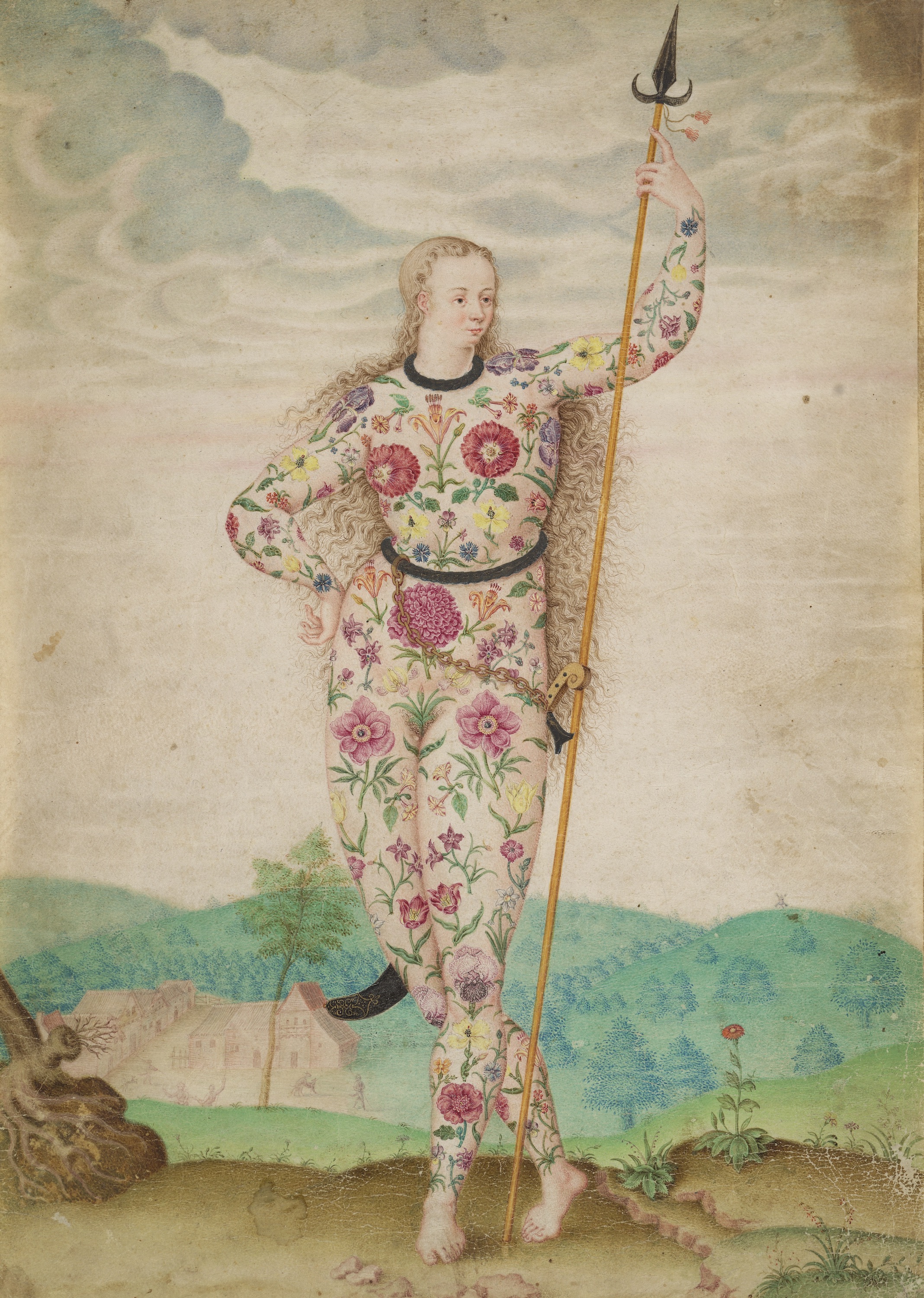 若いピクト人の娘 by Jacques Le Moyne de Morgues - 1585年頃 - 26 × 18.7 cm 