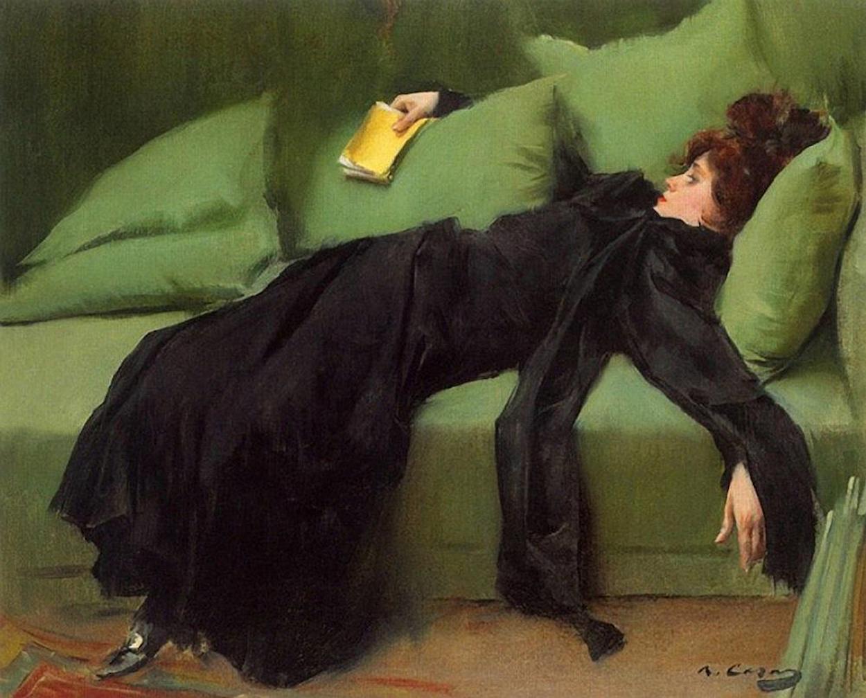 Giovane decadente dopo il ballo by Ramon Casas - 1899 - 46,5 x 56 cm 