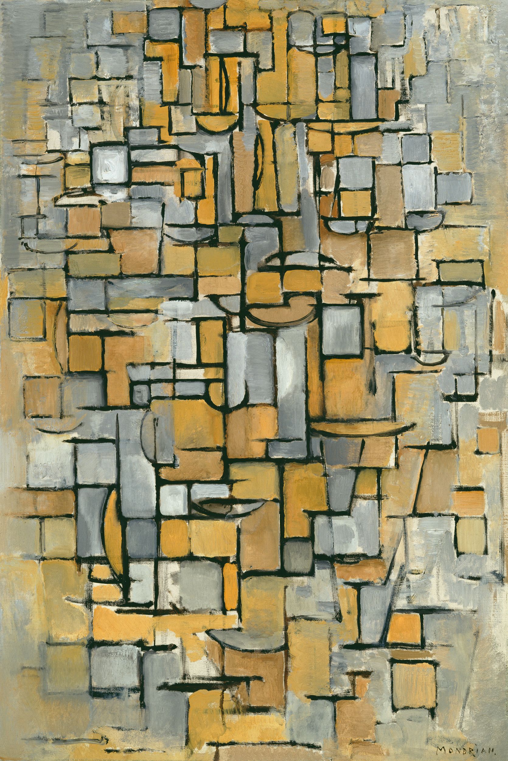 Tablo no. 1 (orig. "Tableau no. 1") by Piet Mondrian - 1913 - 96 x 64 cm Kröller-Müller Museum
