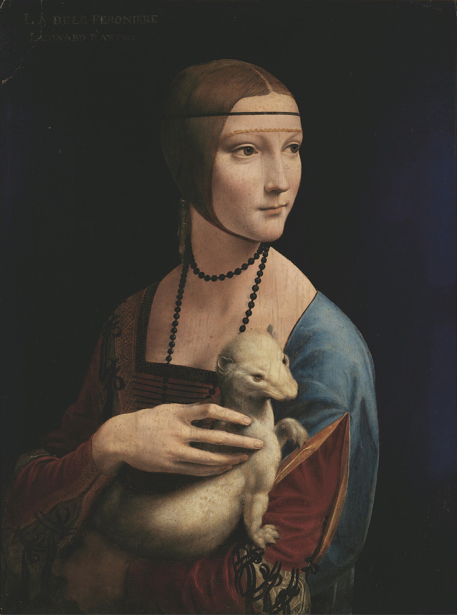 La dama del armiño by Leonardo da Vinci - circa 1490 - 54 x 39 cm Museo Nacional de Cracovia