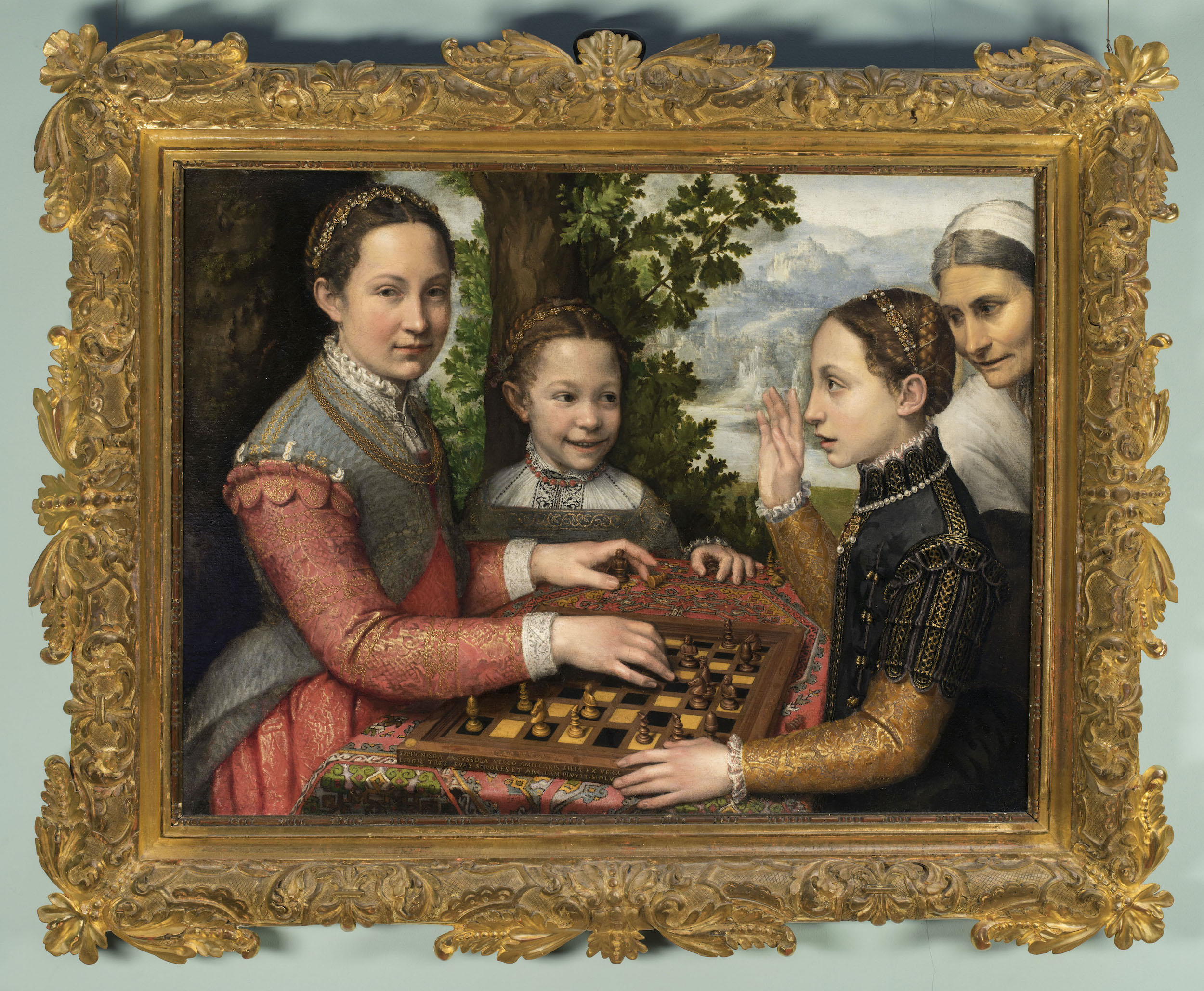 بازی شطرنج by Sofonisba Anguissola - ۱۵۵۵ - ۷۲ × ۹۷ سانتی‌متر 