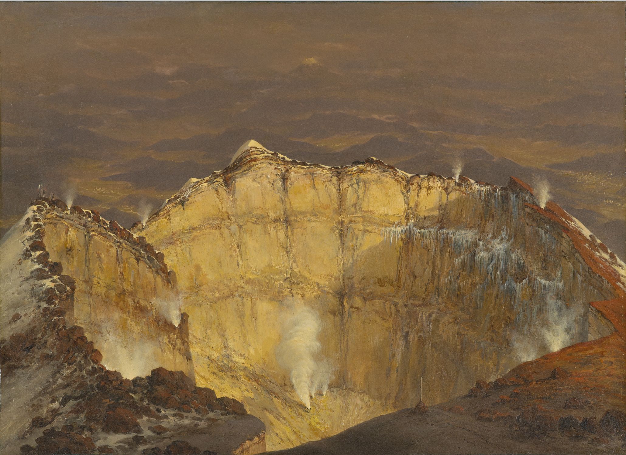 ポポカテペトル山の火口 by Jean-Baptiste Louis Gros - 1833年 - 30.5 x 43.2 cm 