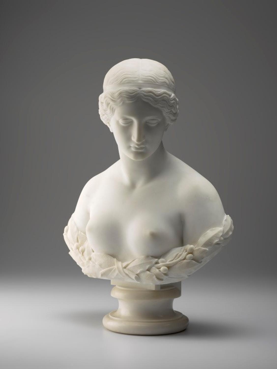 다프네(Daphne) by Harriet Goodhue Hosmer - 1853년에 모델을 만든 후, 조각은 이후에 함 - 71.7 x 52 x 31.8 cm 
