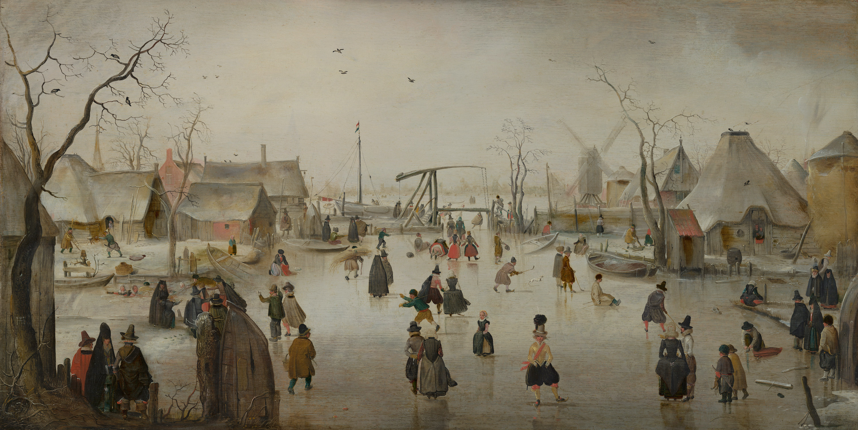 겨울 풍경(Ice Scene) by Hendrick Avercamp - 1610 - 71 cm x 36 cm 