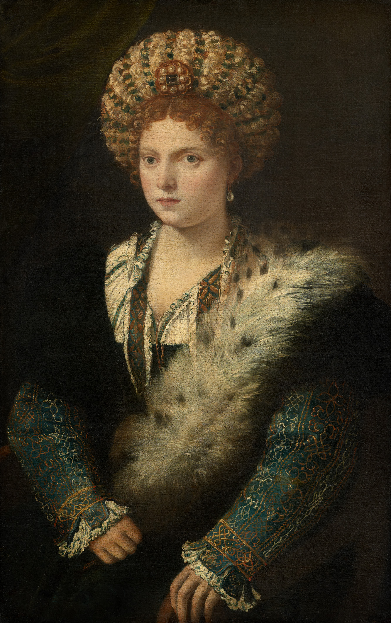 Isabella d’Este, Marchioness of Mantua by  Titian - 1534/36 - 102,4 x 64,7 cm Kunsthistorisches Museum