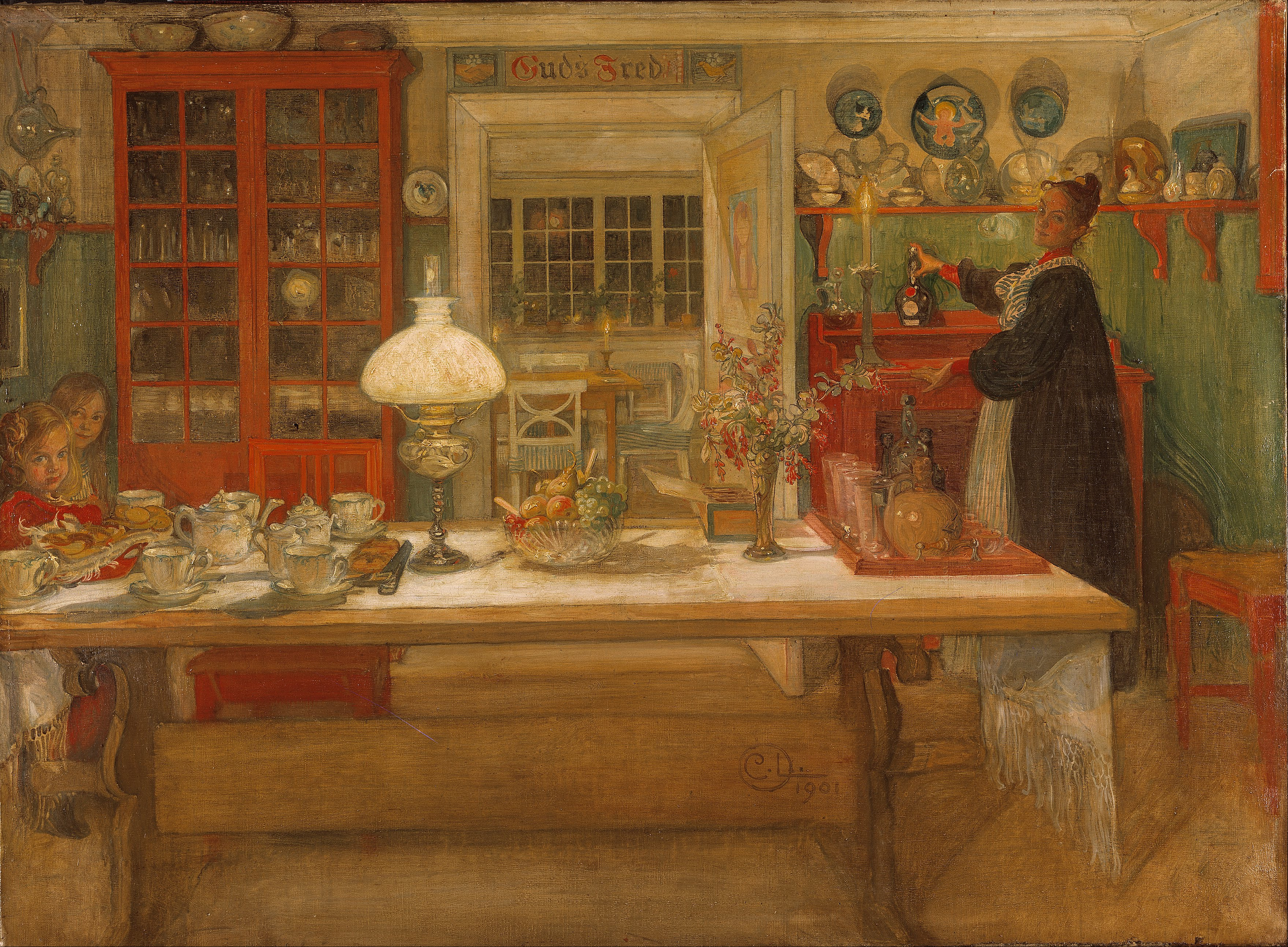 Getting Ready for a Game by Carl Larsson - 1901 - 68 x 92 cm Nationalmuseum