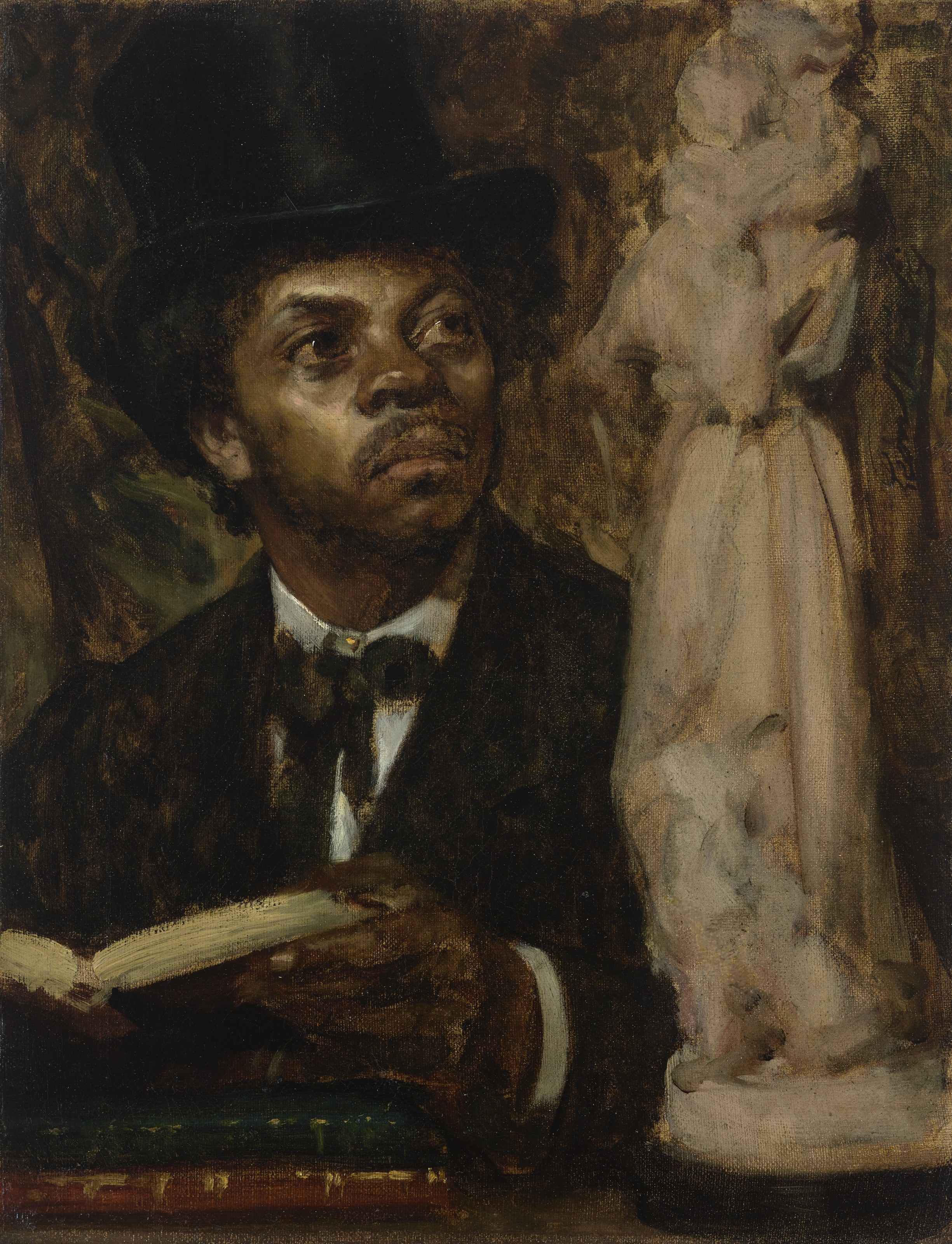 Portrait of an Art Connoisseur, possibly Ira Aldridge by Léon Herbo - c. 1900 - 37.5 x 29.2 cm. private collection