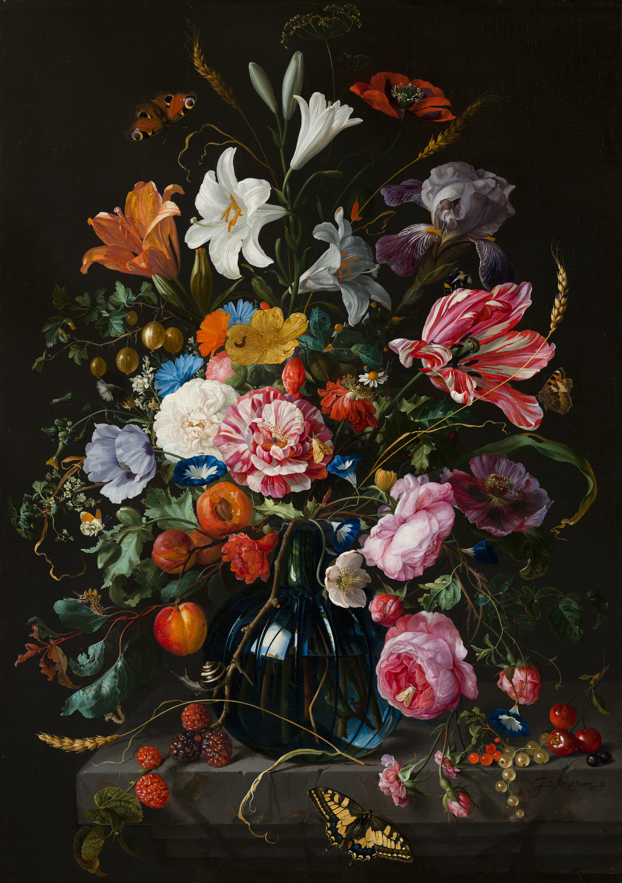 Çiçek Vazosu (orig. "Vase of Flowers") by Jan Davidsz de Heem - 1670 - 52.6 x 74.2 cm 