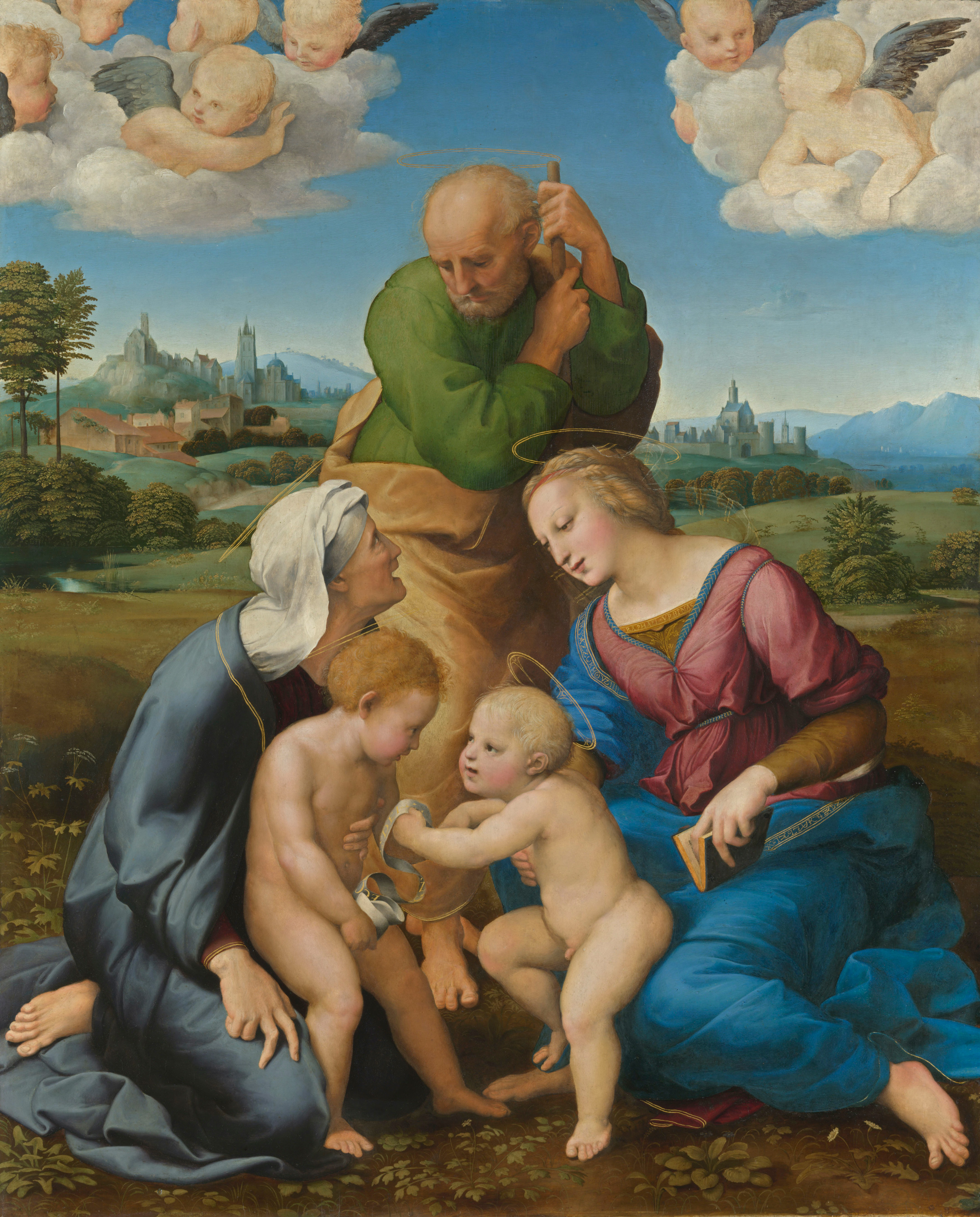 कनिगियानी पवित्र परिवार by Raphael Santi - १५०५/१५०६ - १३१ x १०७ सेमी 