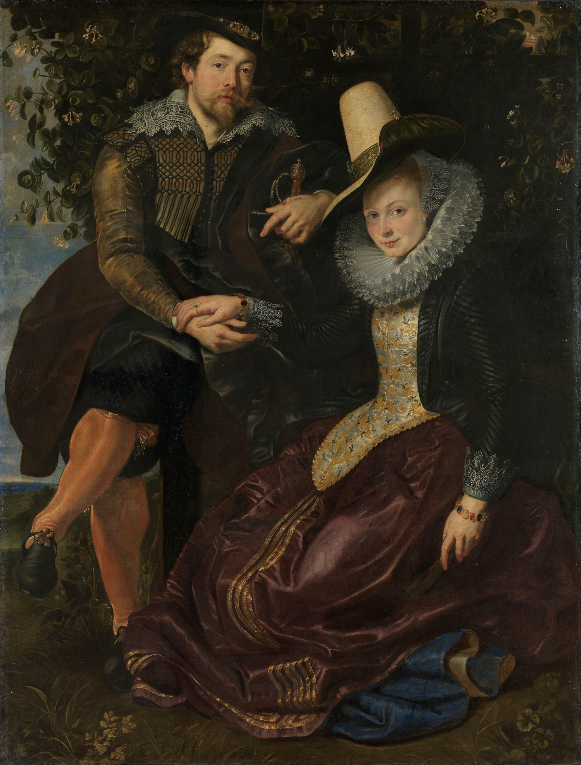 Autoritratto con la moglie Isabella Brant by Peter Paul Rubens - attorno 1609/10 - 178 x 136,5 cm Alte Pinakothek
